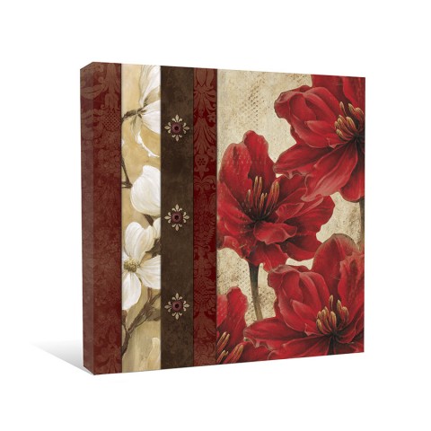 Red Flower Collage Canvas Wall Art