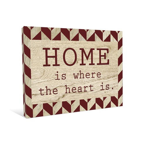 Red Home Is Where The Heart Is Canvas Wall Art
