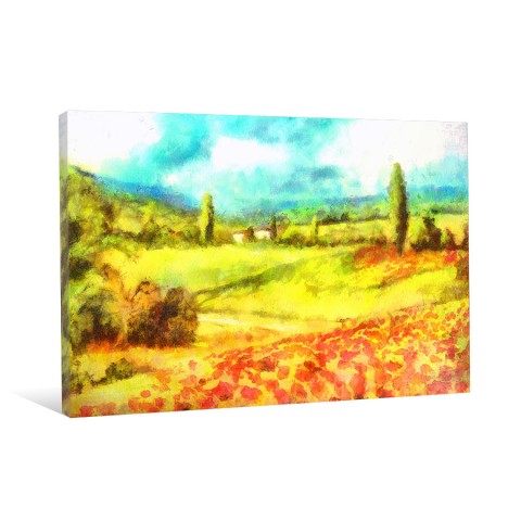 Tuscan Hills Watercolor Canvas Wall Art