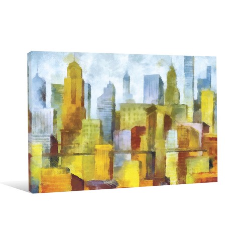 Watercolor City Canvas Wall Art