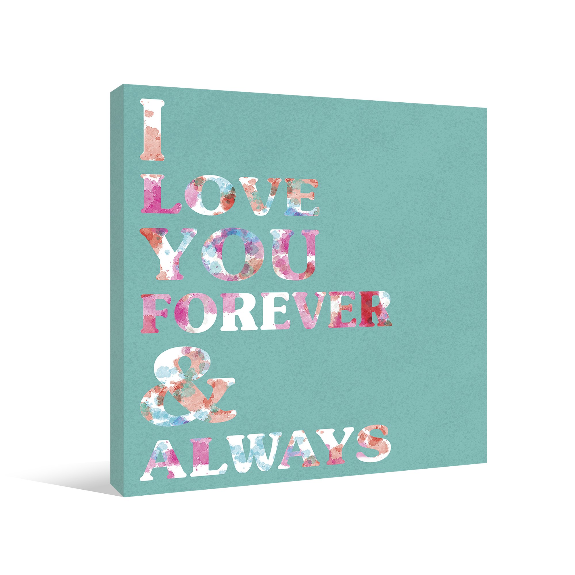 Forever And Always Teal And Pastels Gallery Wrapped Canvas
