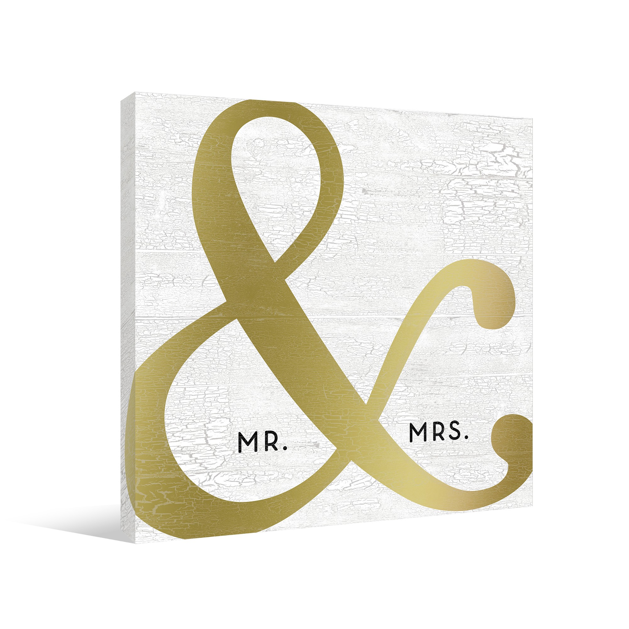 Golden Ampersand Mr And Mrs Gallery Wrapped Canvas