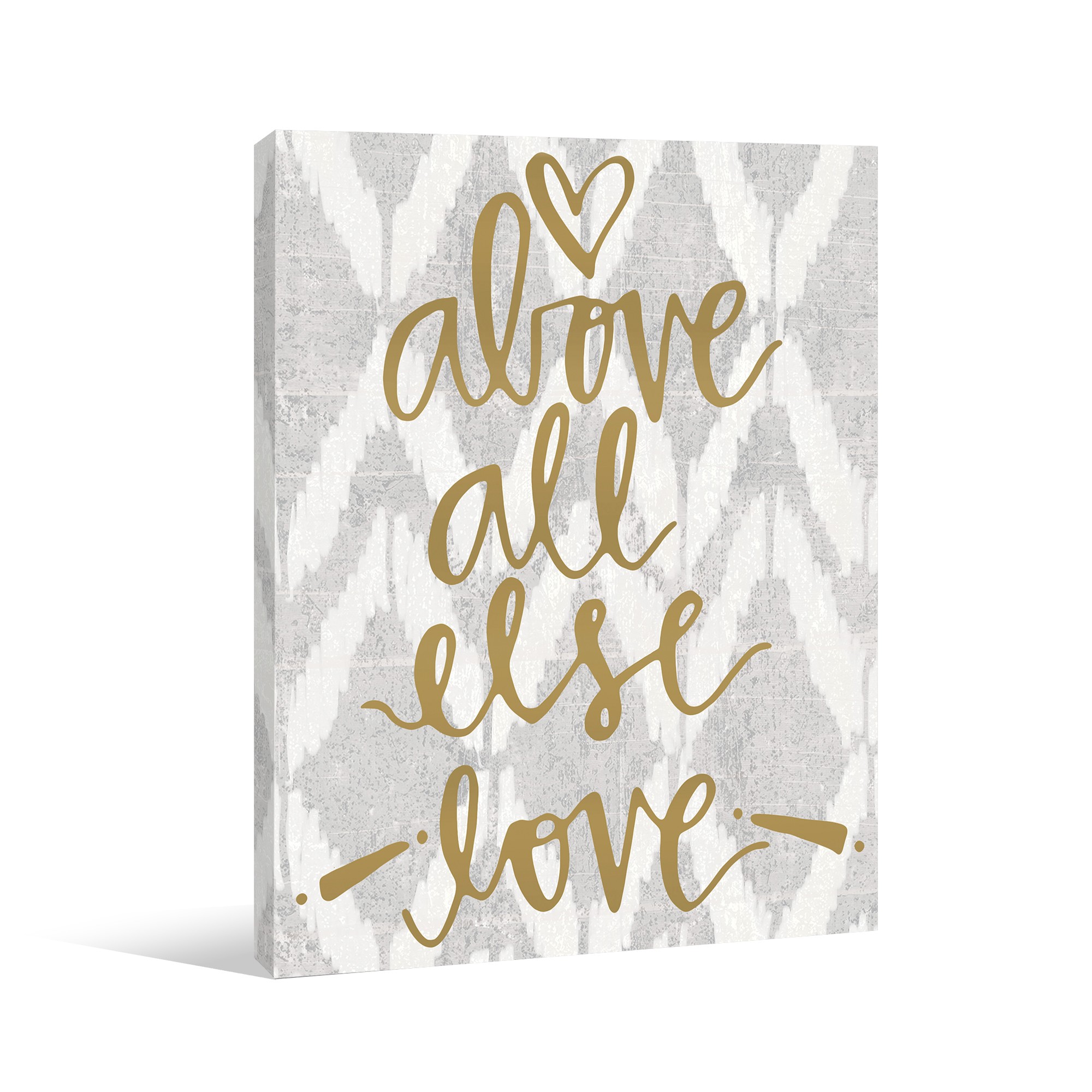 Love Above All Else Ikat Gallery Wrapped Canvas
