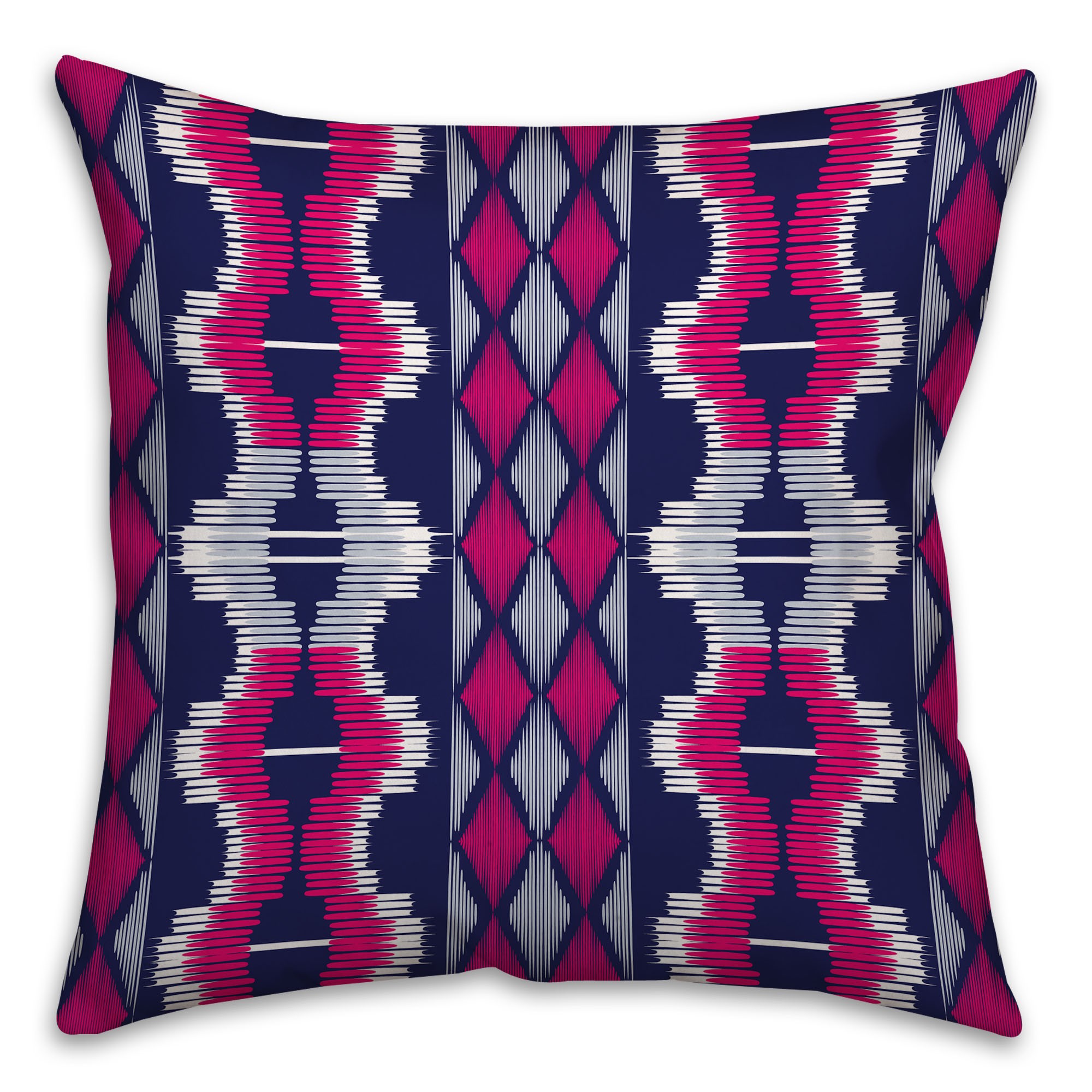 Purple, Pink, and White Boho Tribal Throw Pillow