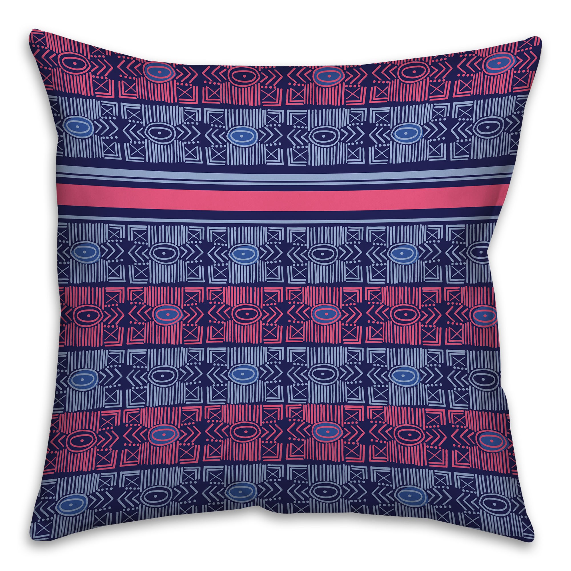 Pink and Purple Boho Tribal Throw Pillow