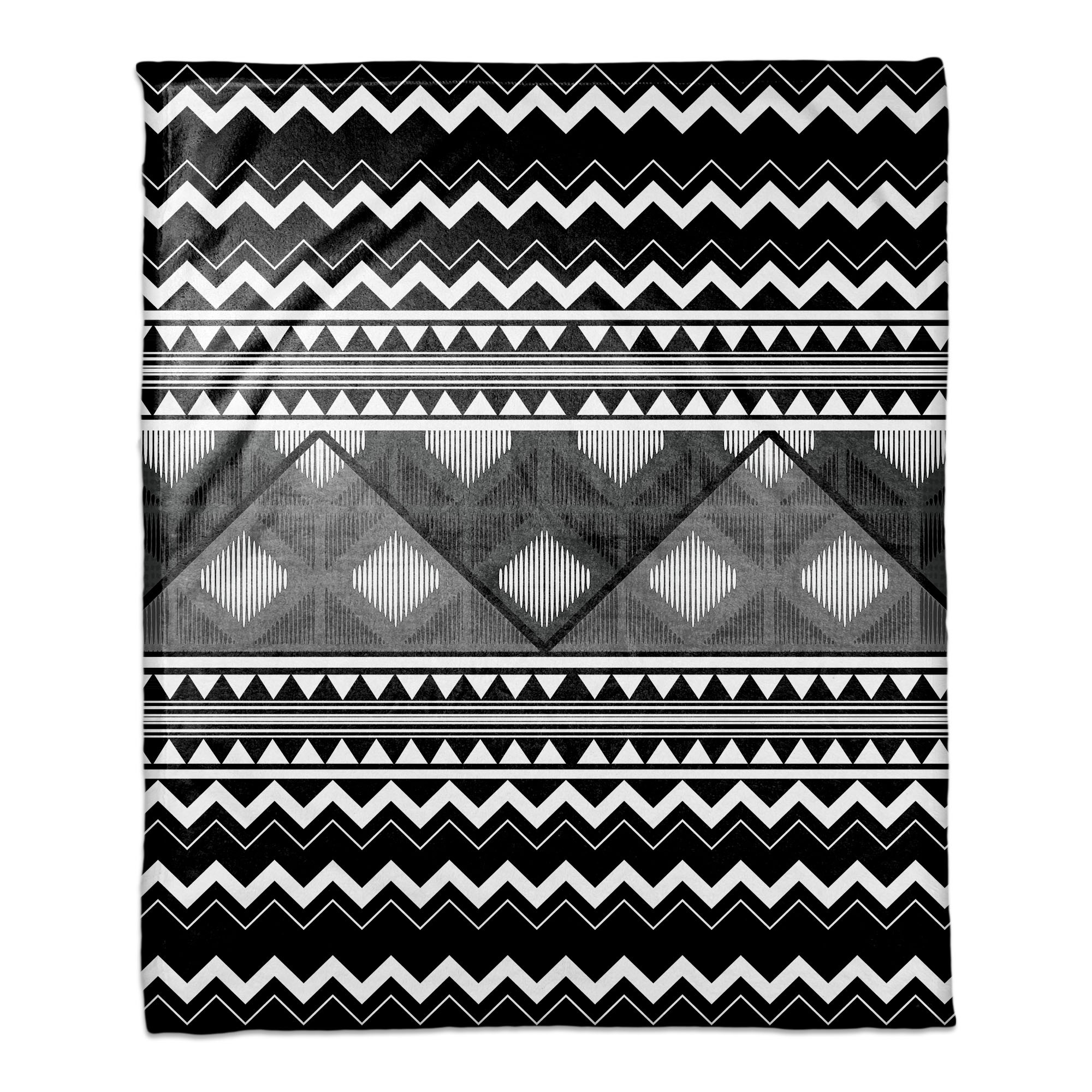 Multi Trend Boho Tribal Black and White 50x60 Throw Blanket