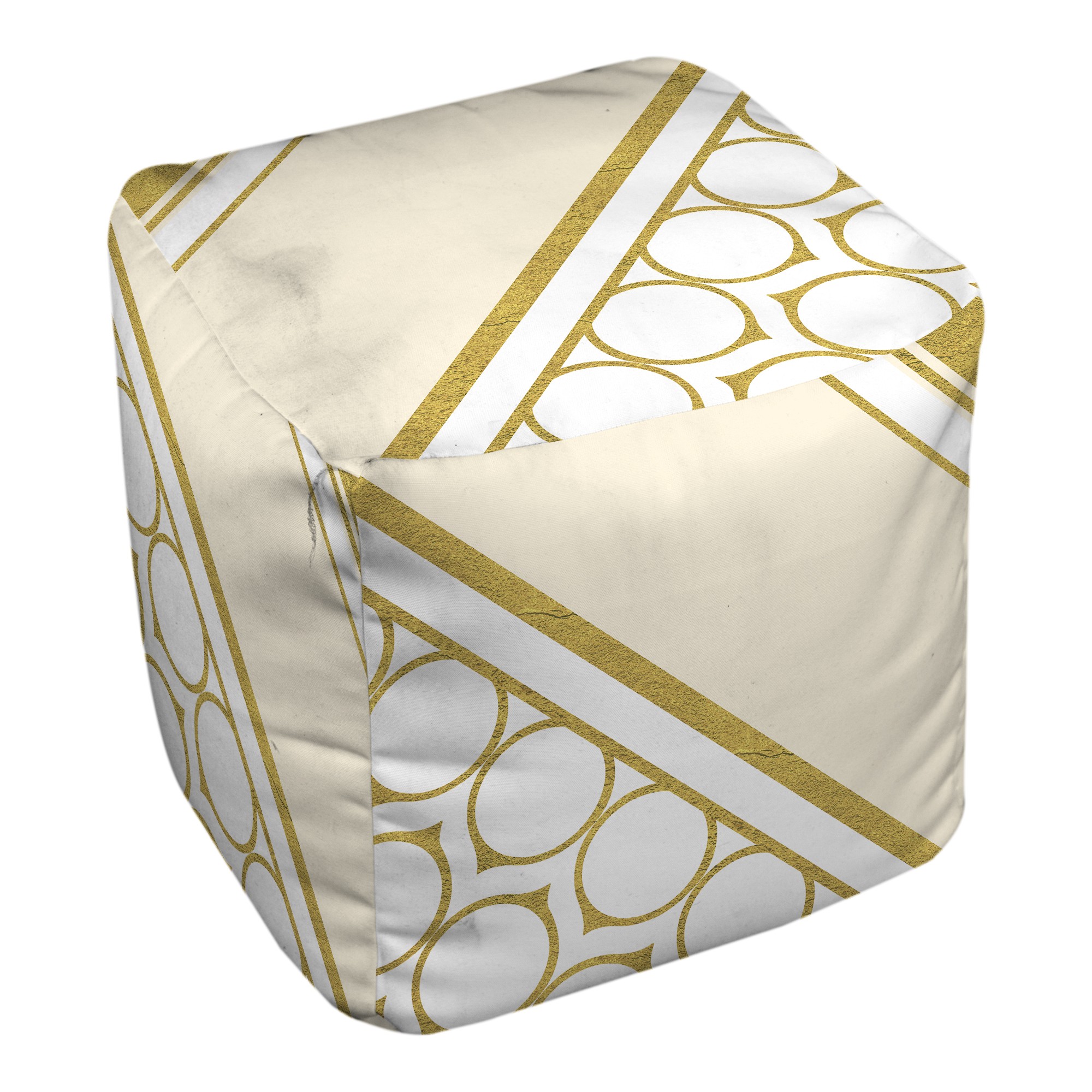 Golden Rings And Ivory 18x18x18 Ottoman