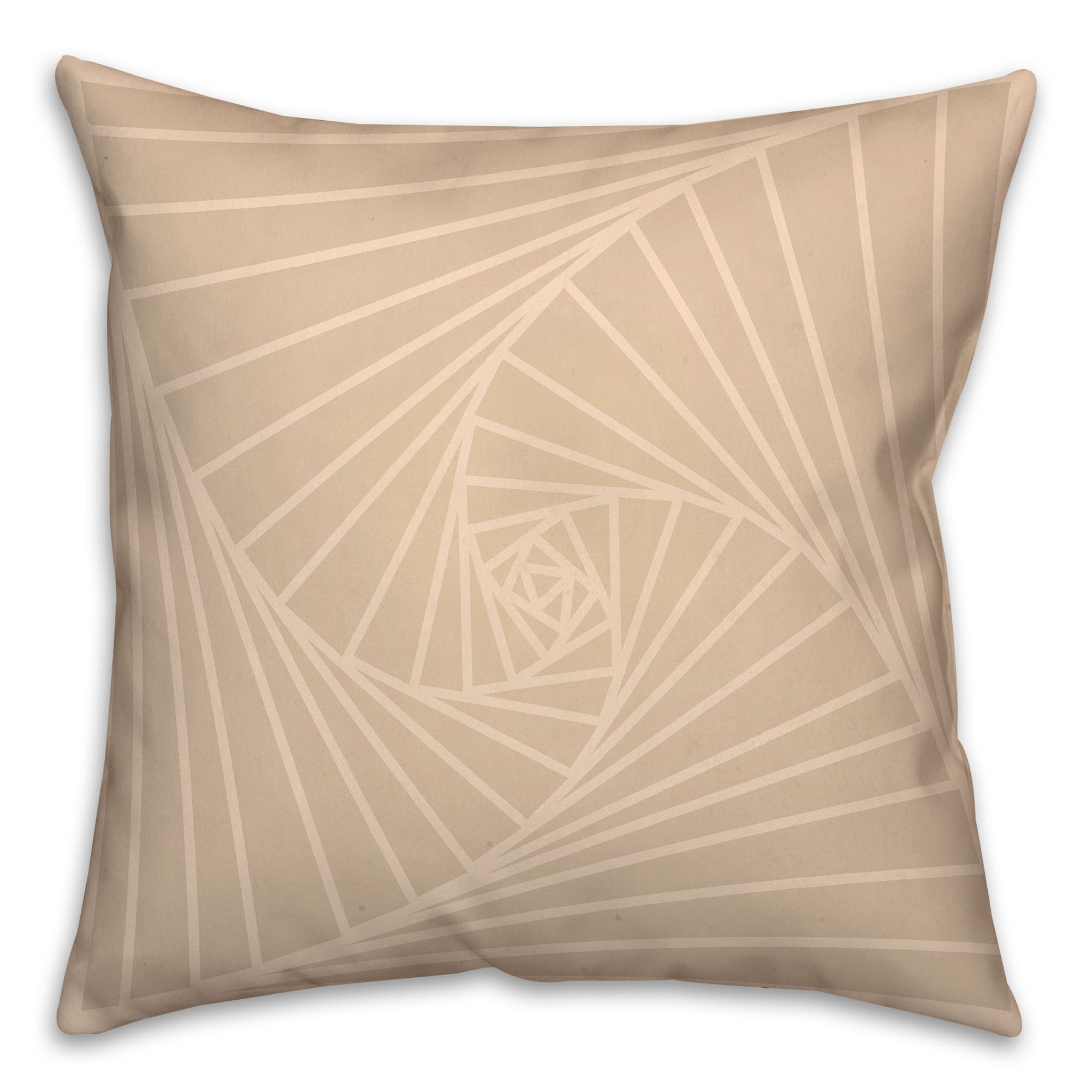 Ivory Zen Spiral Design Throw Pillow