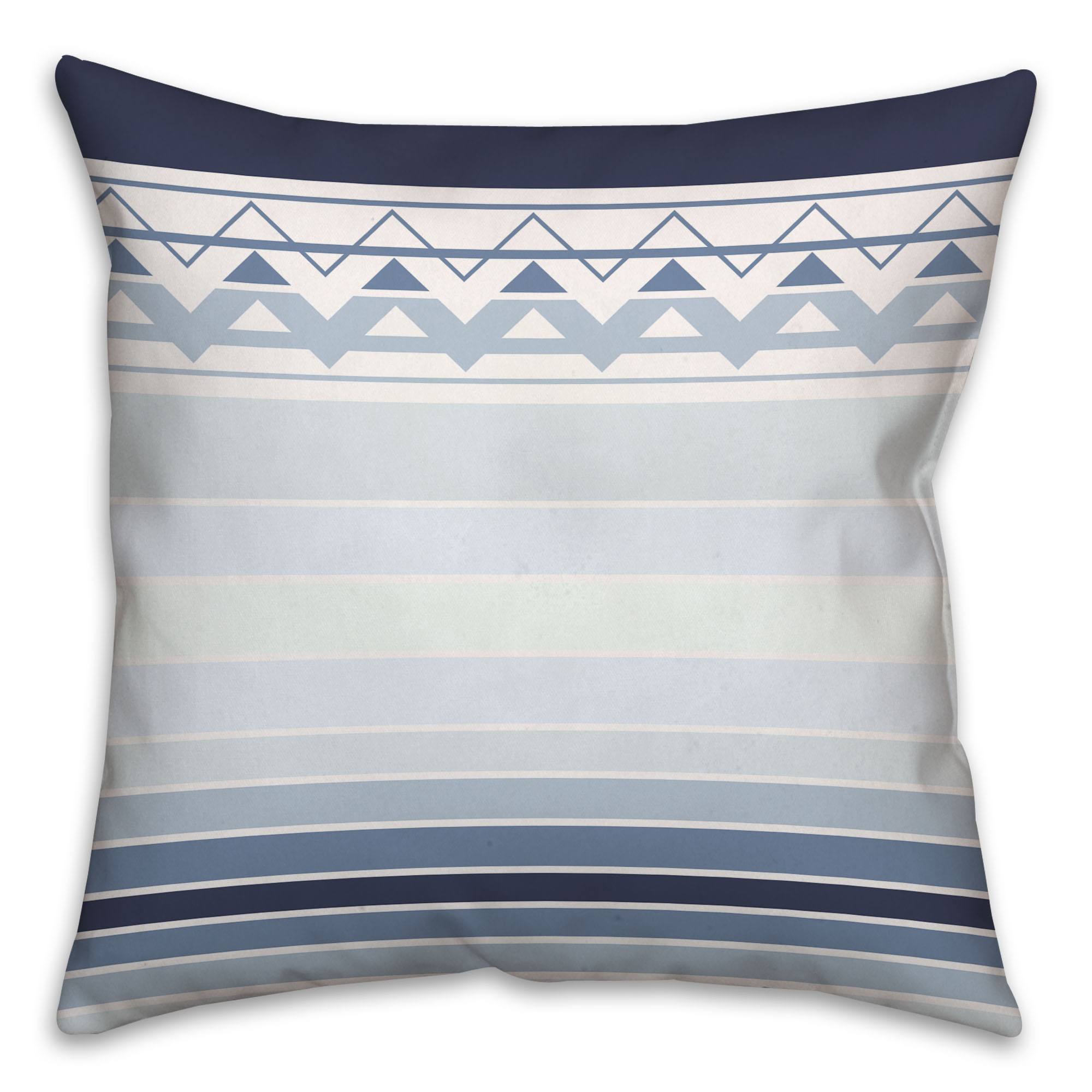 Navy and White Sea Level Gradient Chevron Design Throw Pillow