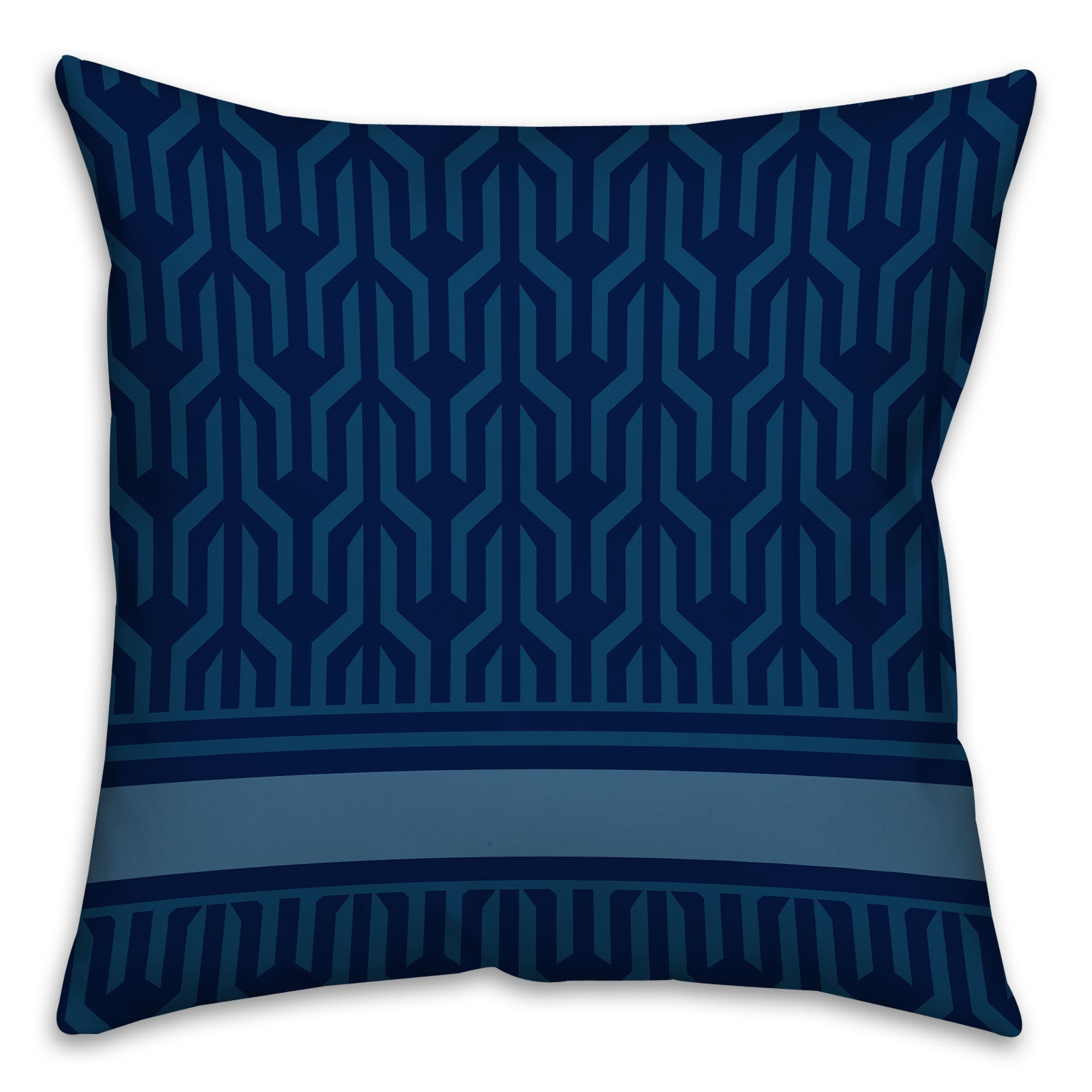 Navy Abstract Pattern Throw Pillow