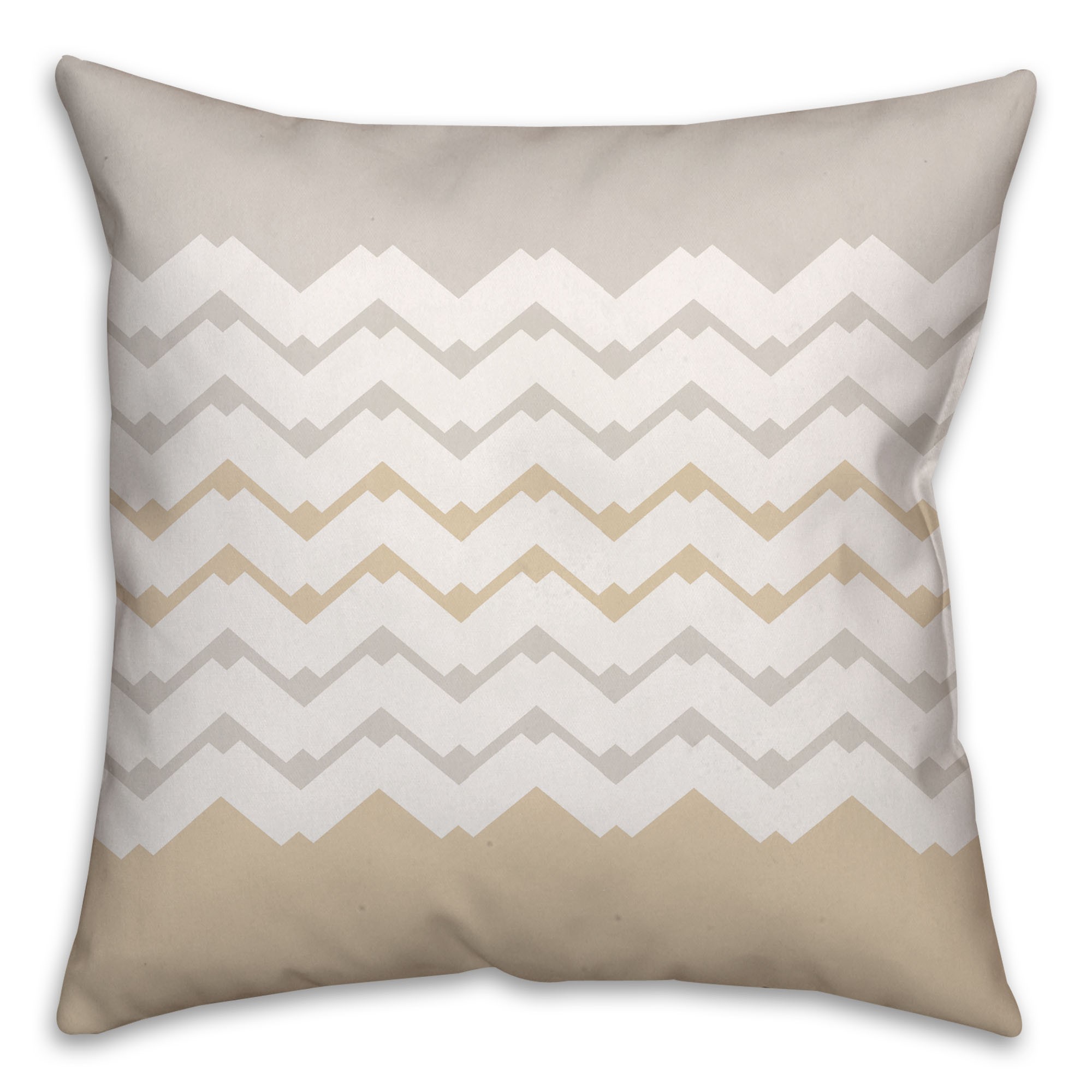 Cream and Gray Chevron Pattern Throw Pillow 