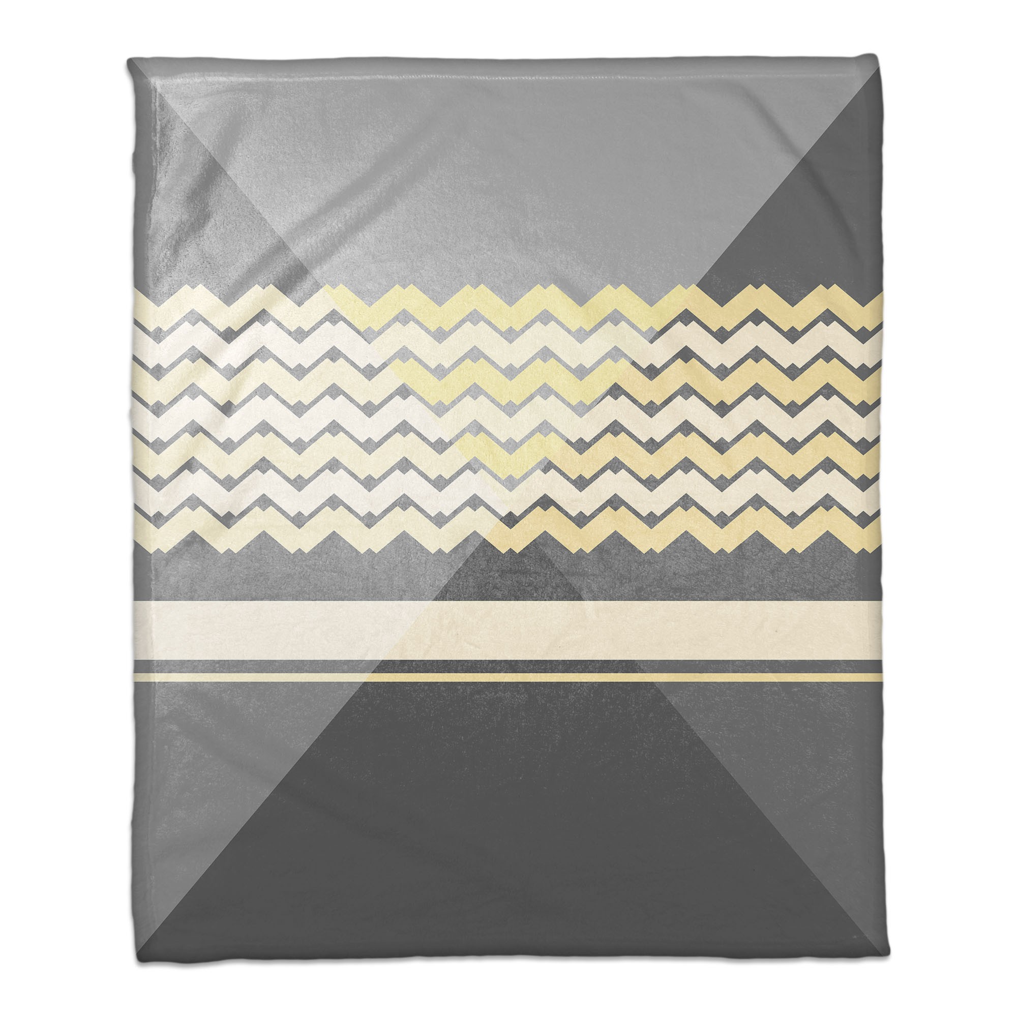 Multi Angled Tones Yellow and Gray 50x60 Throw Blanket