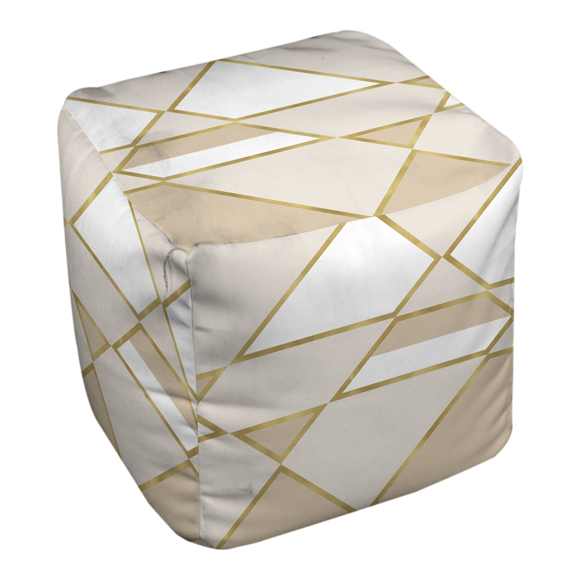 vory And Gold Blocks Of Colors 18x18x18 Ottoman