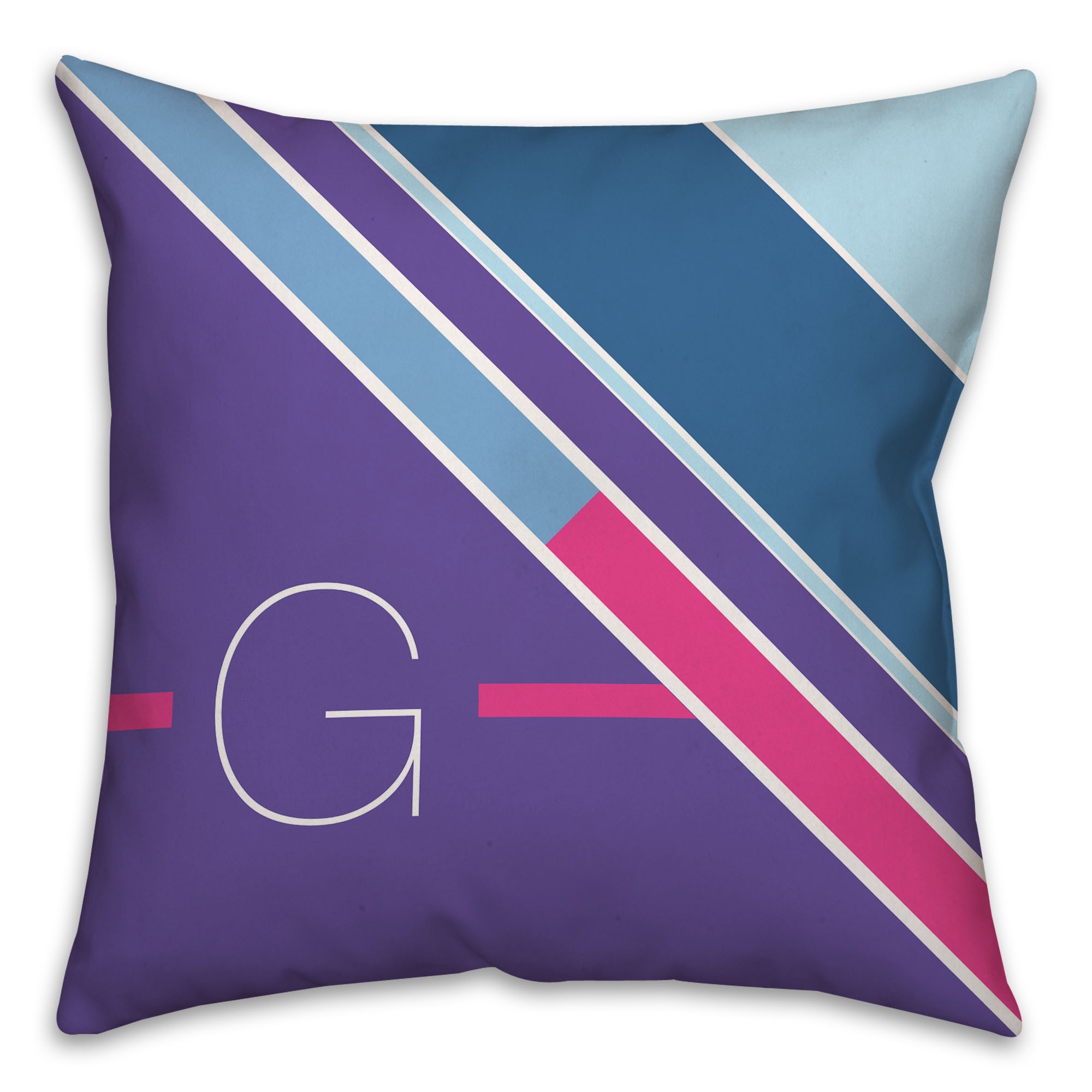 Bright and Bold 18x18 Monogram Spun Polyester Throw Pillow