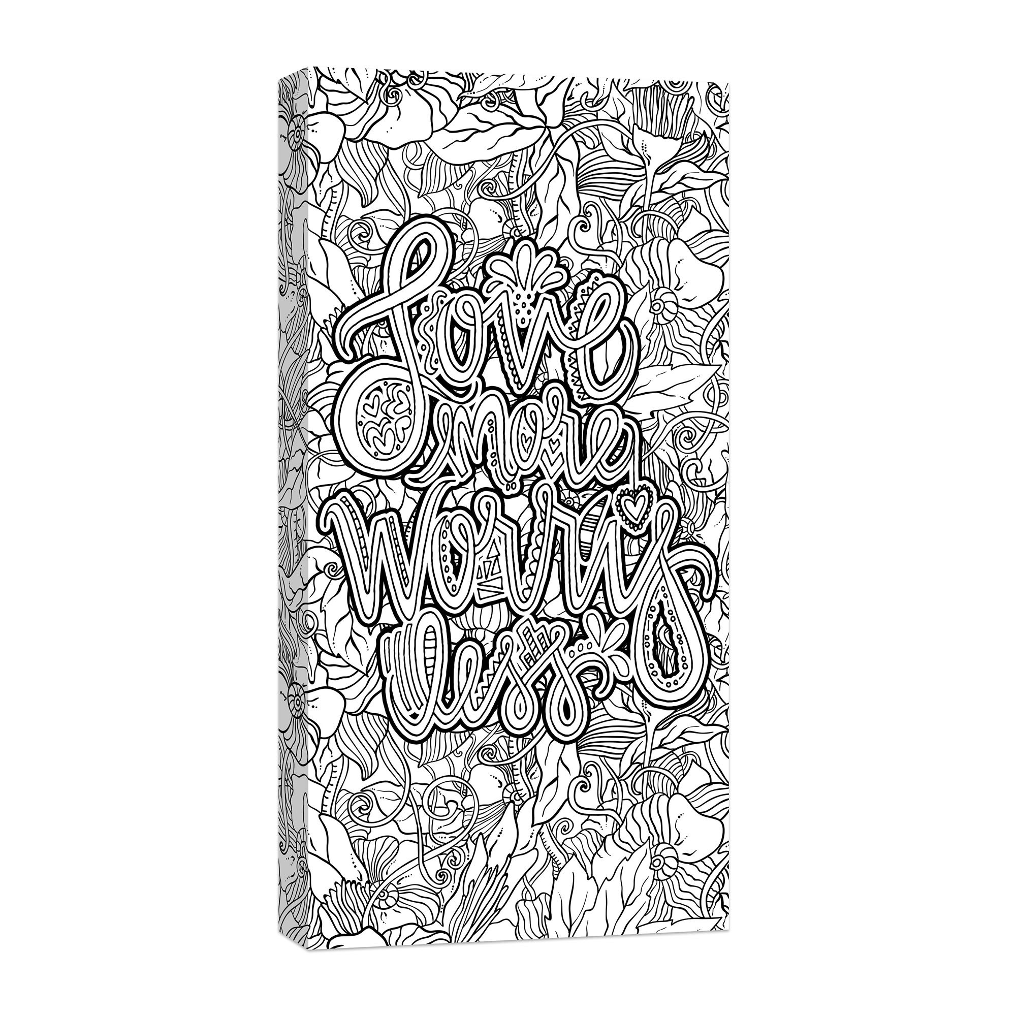 Love More, Worry Less 10x20 Coloring Canvas Wall Art