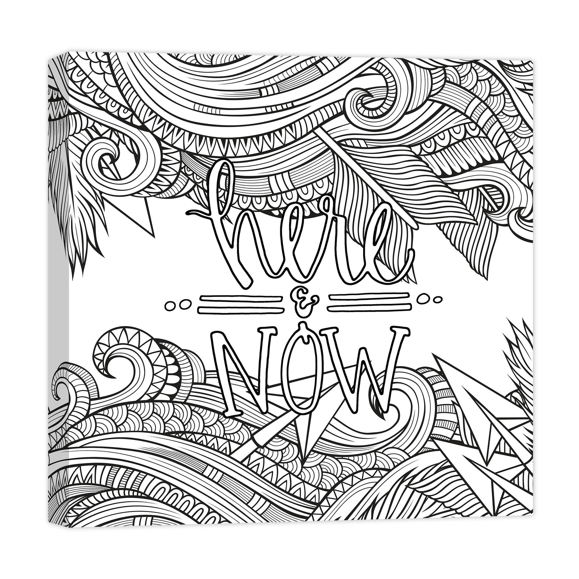 Here and Now 16x16 Coloring Canvas Wall Art