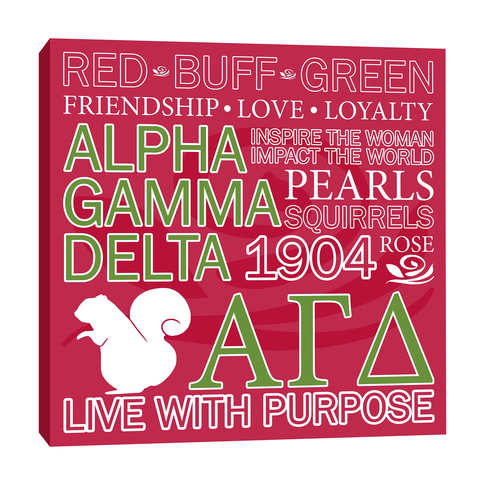 Alpha Gamma Delta 16x16 Canvas Wall Art