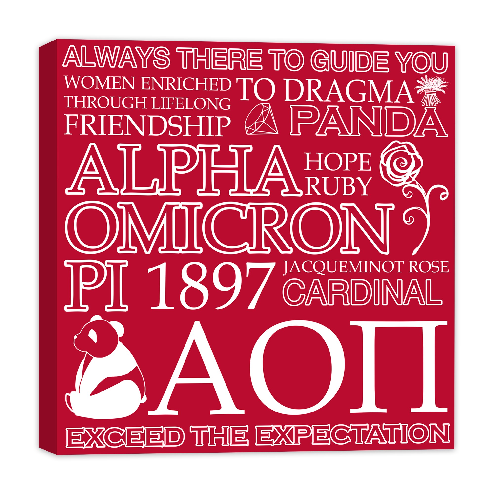 Alpha Omicron Pi 16x16 Canvas Wall Art
