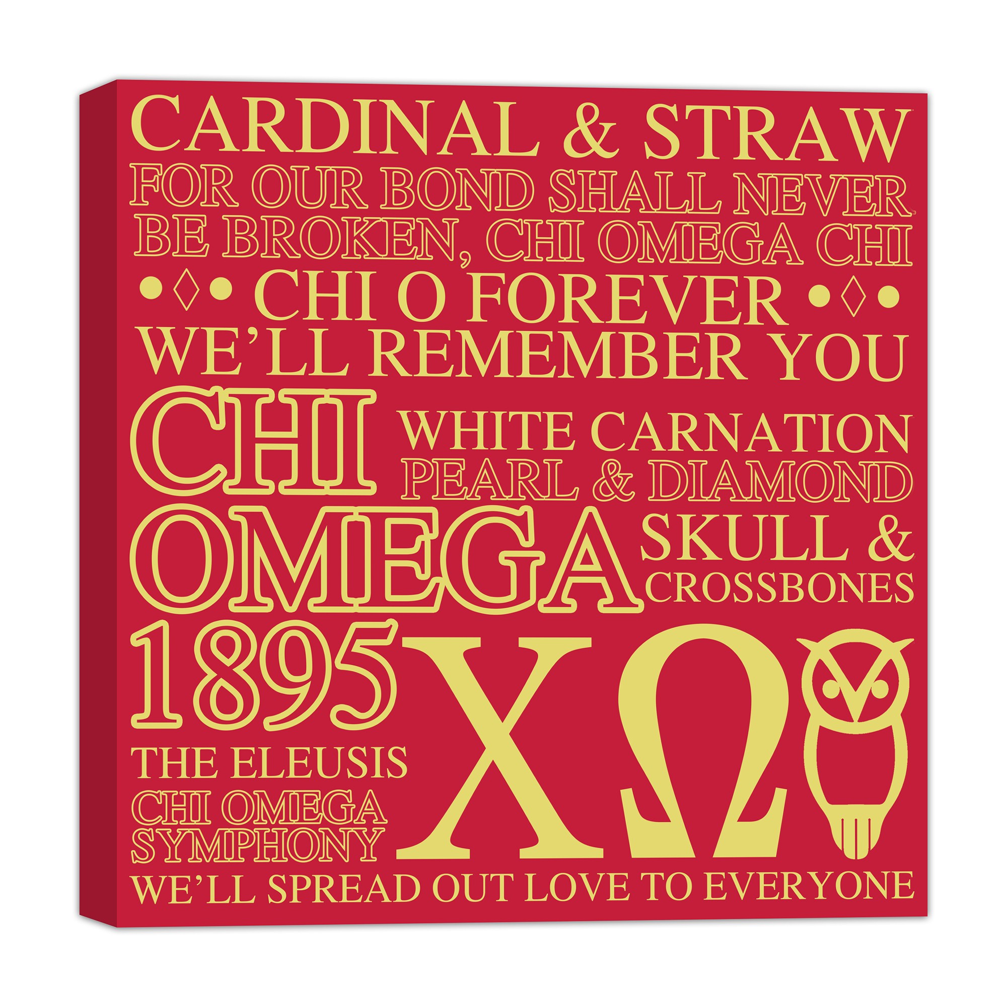 Chi Omega16x16 Canvas Wall Art 
