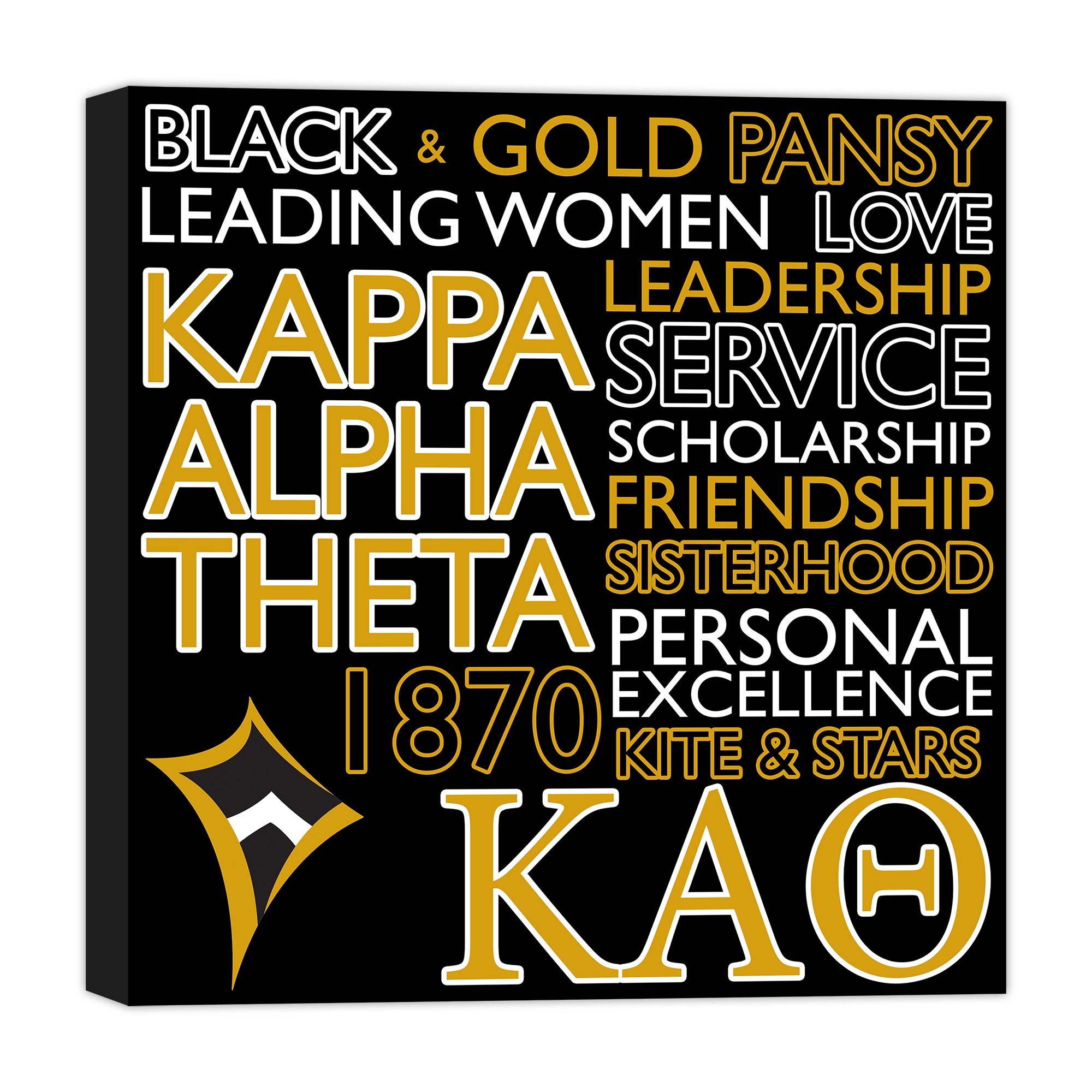 Kappa Alpha Theta 16x16 Canvas Wall Art