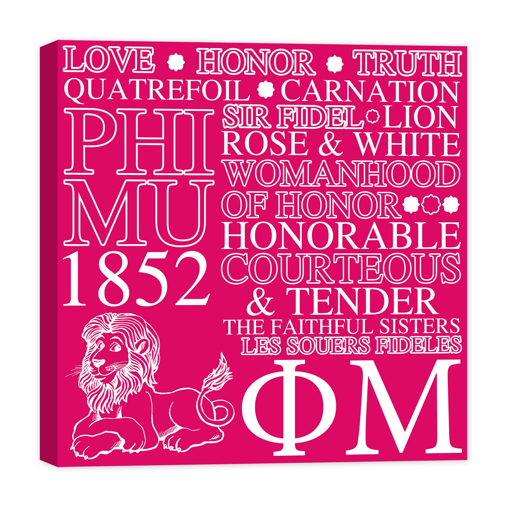 Phi Mu 16x16 Canvas Wall Art