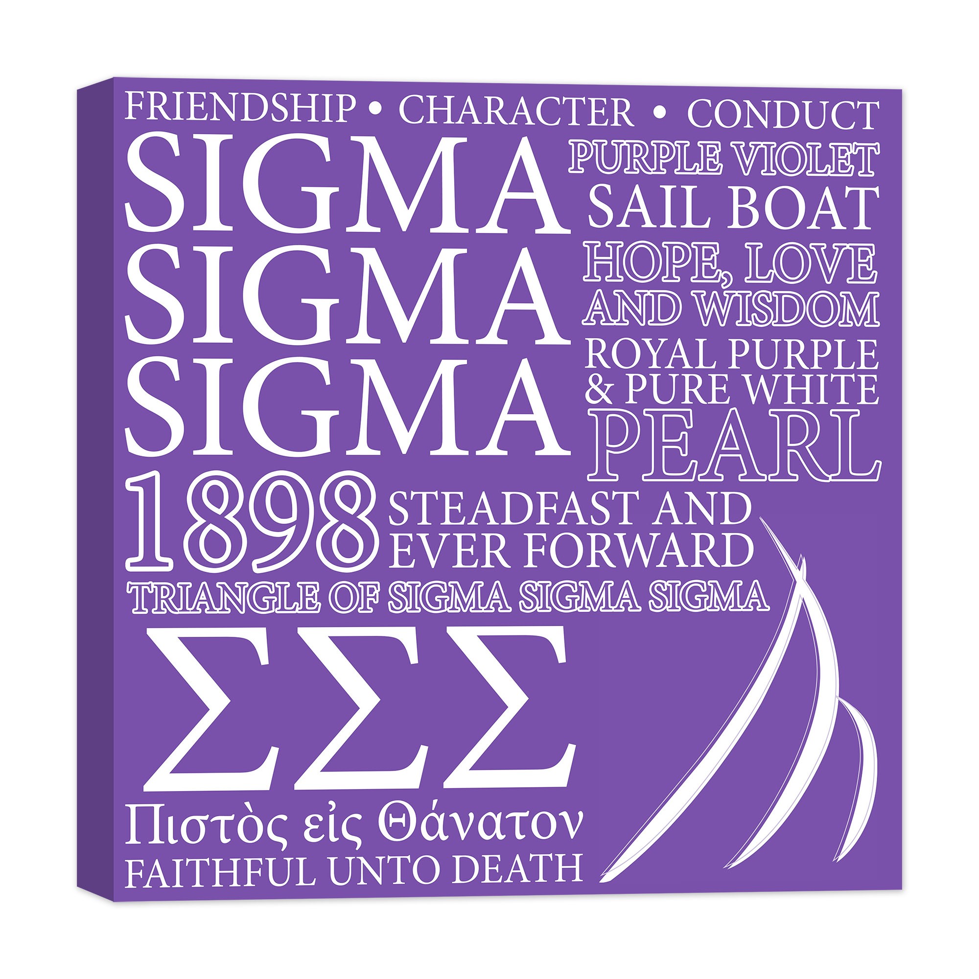 Sigma Sigma Sigma 16x16 Canvas Wall Art