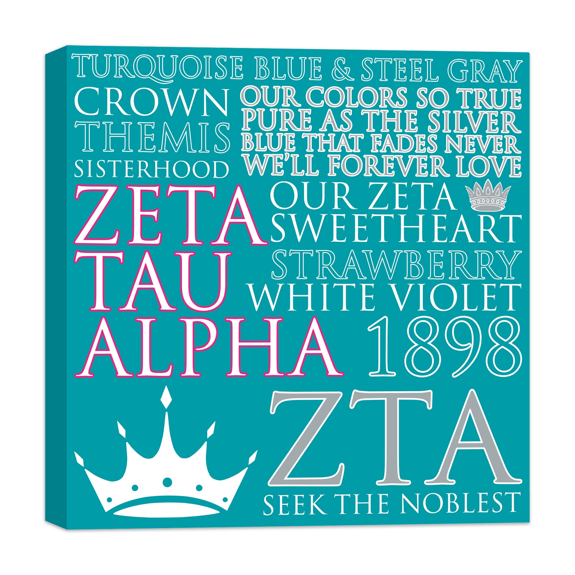 Zeta Tau Alpha 16x16 Canvas Wall Art 