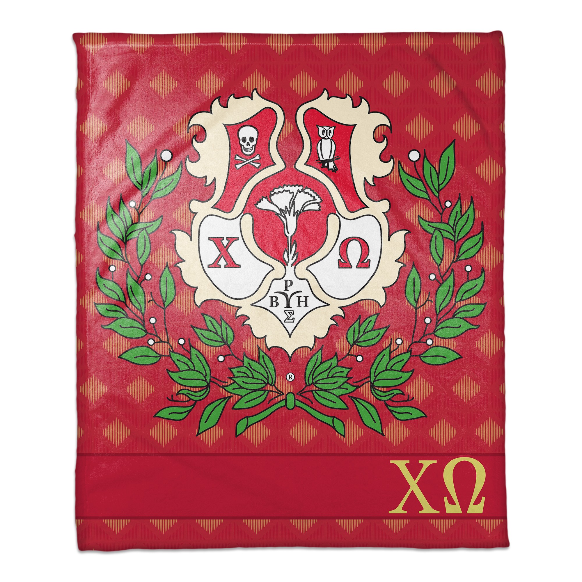 Chi Omega 50x60 Greek Throw Blanket