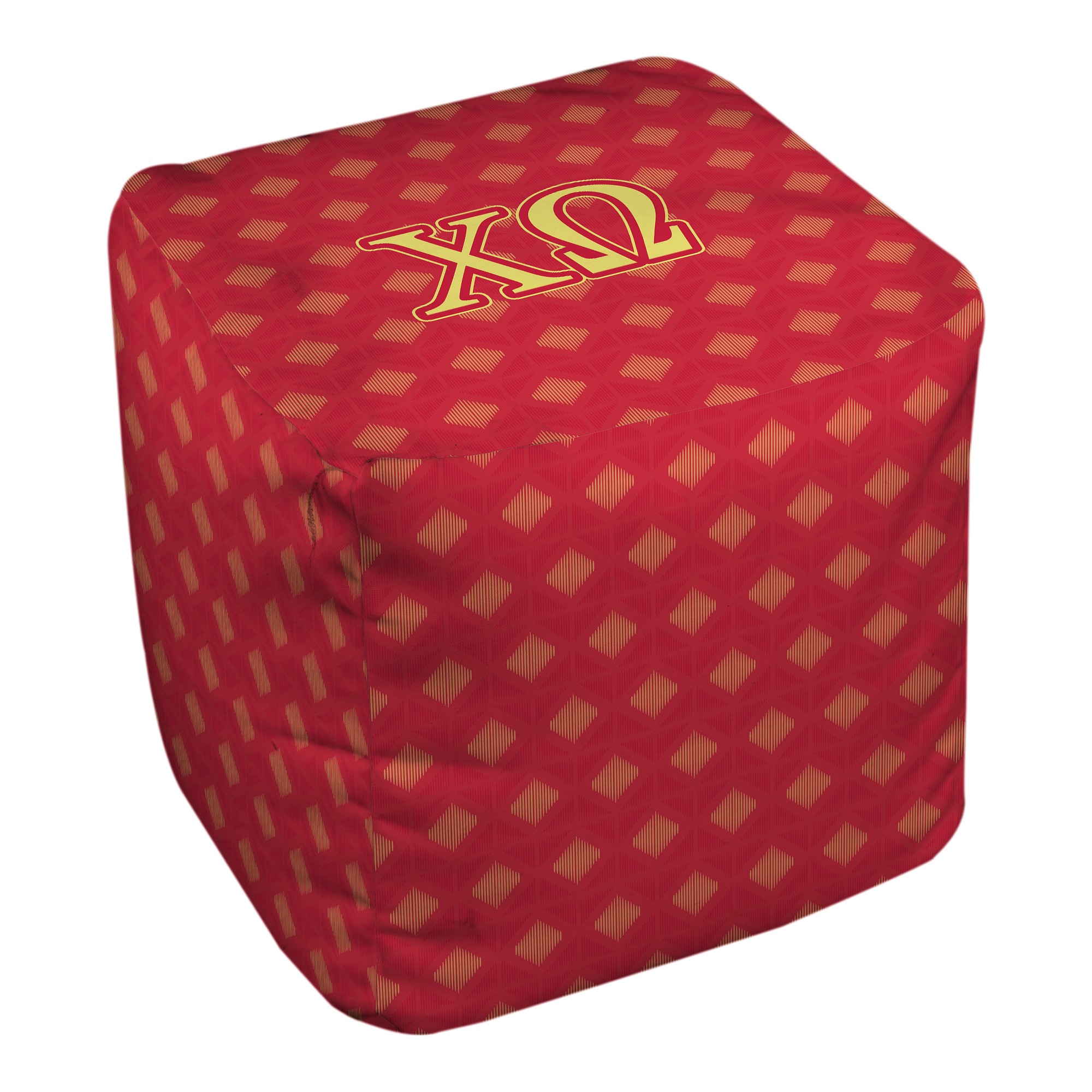 Chi Omega 18x18x18 Greek Ottoman