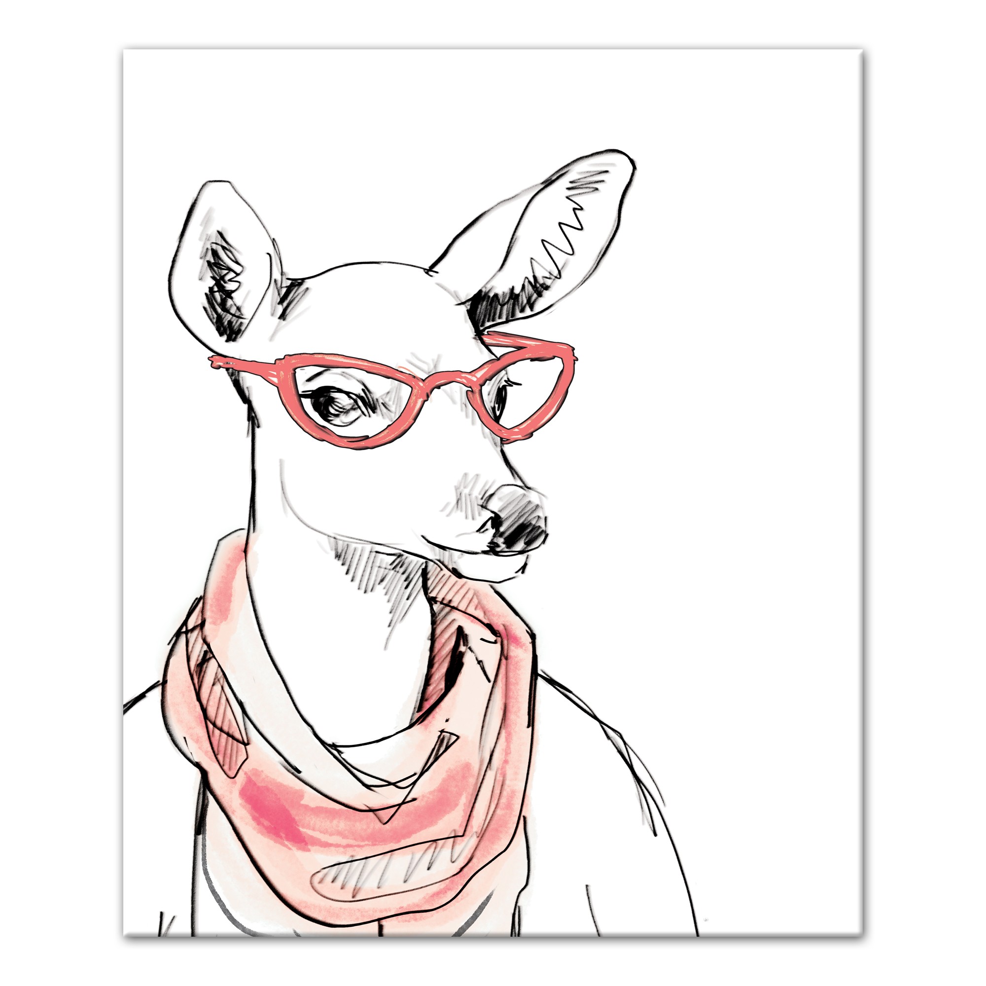 Cool Doe Wears Pink 20x24 Canvas Wall Art