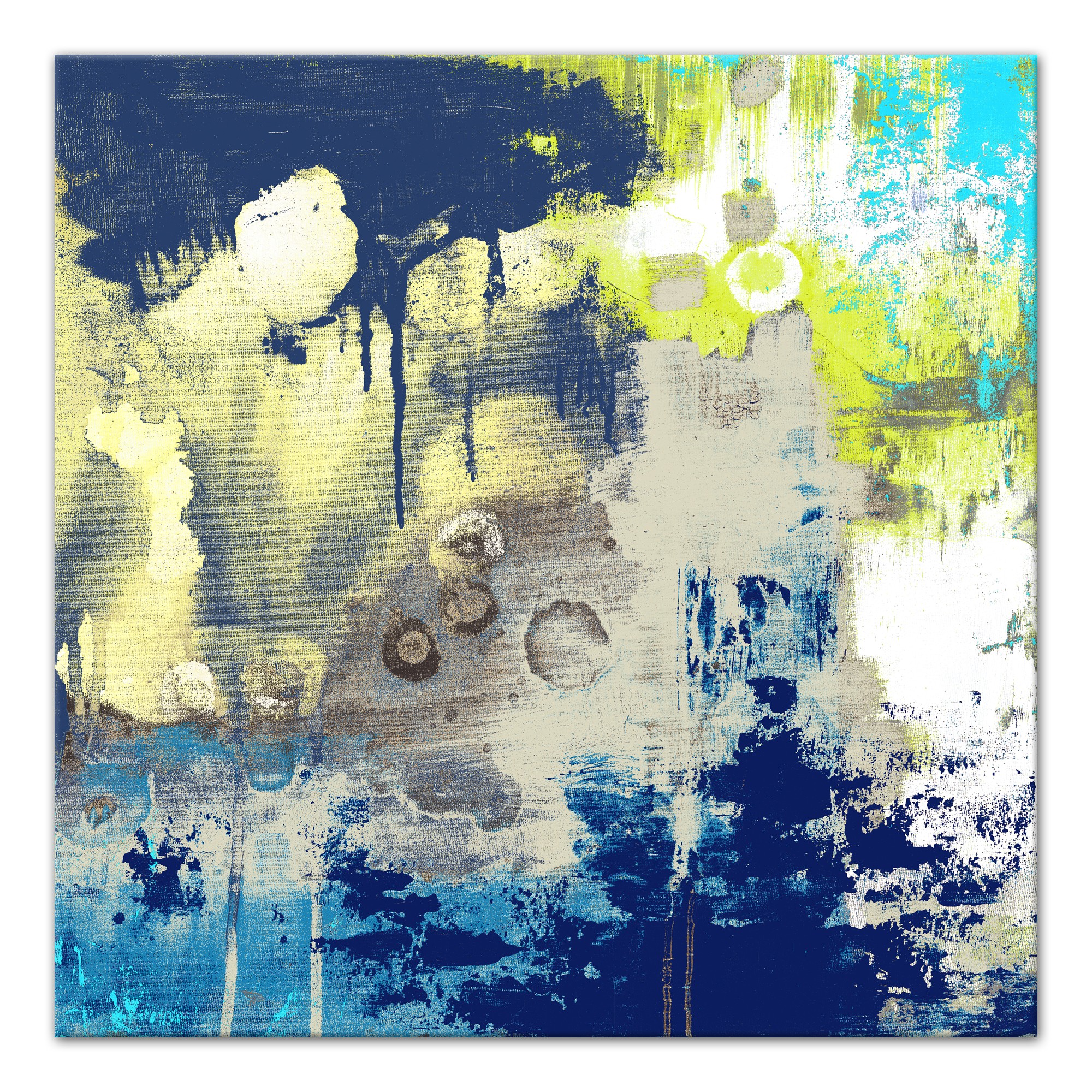 Neon Dream Abstract 24x24 Canvas Wall Art 