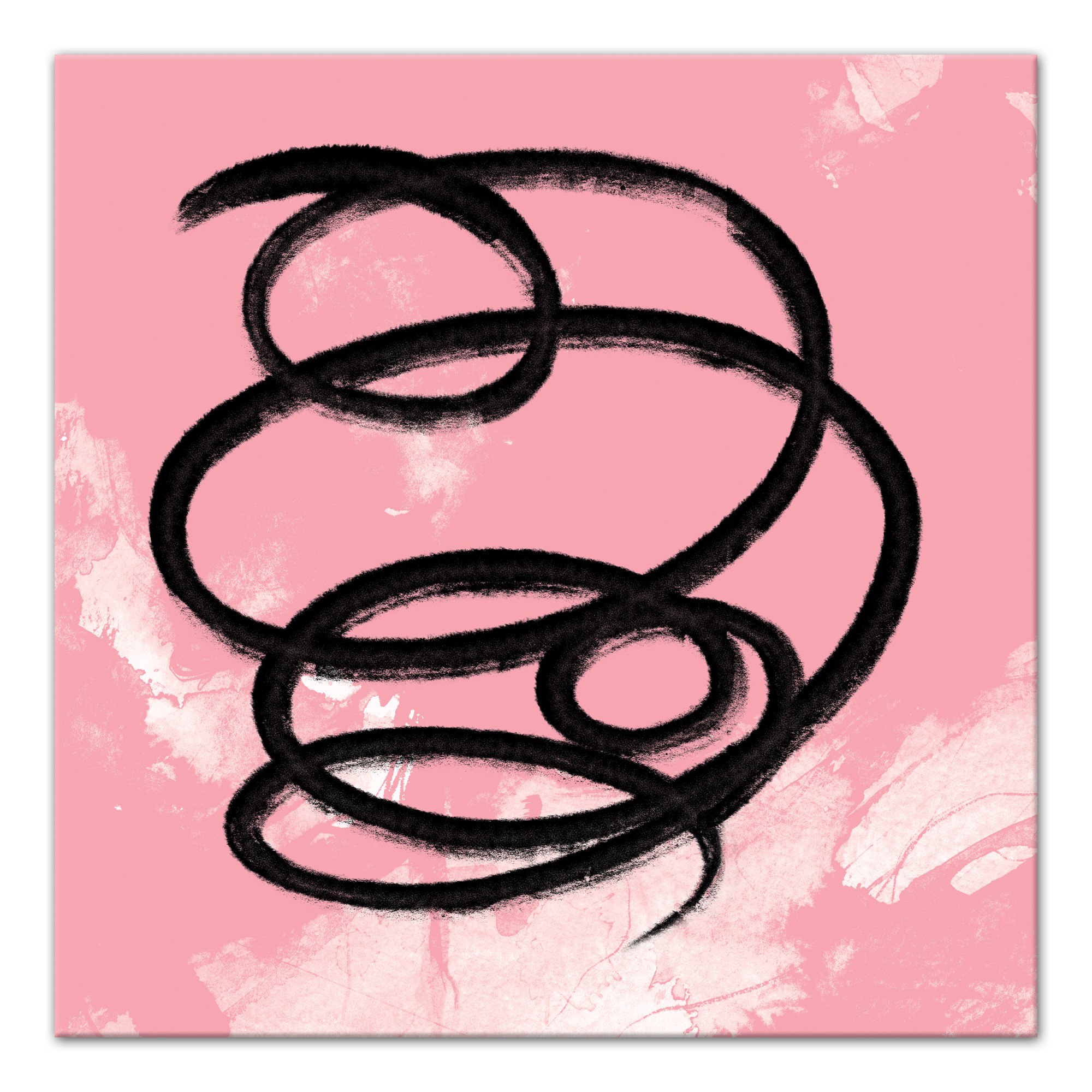 Pink Coil 1 Abstract 24x24 Canvas Wall Art