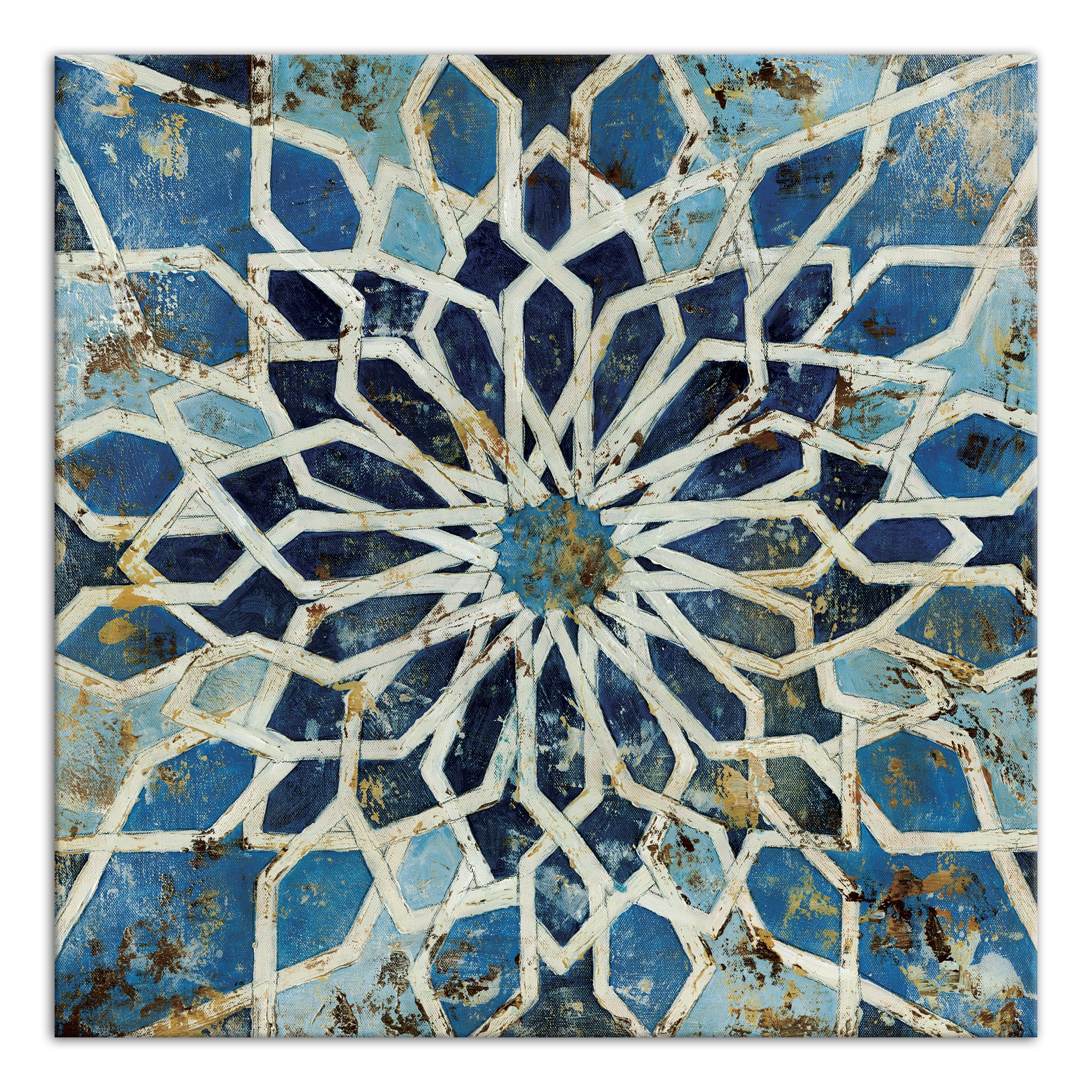 Cobalt Kaleidoscope 24x24 Canvas Wall Art