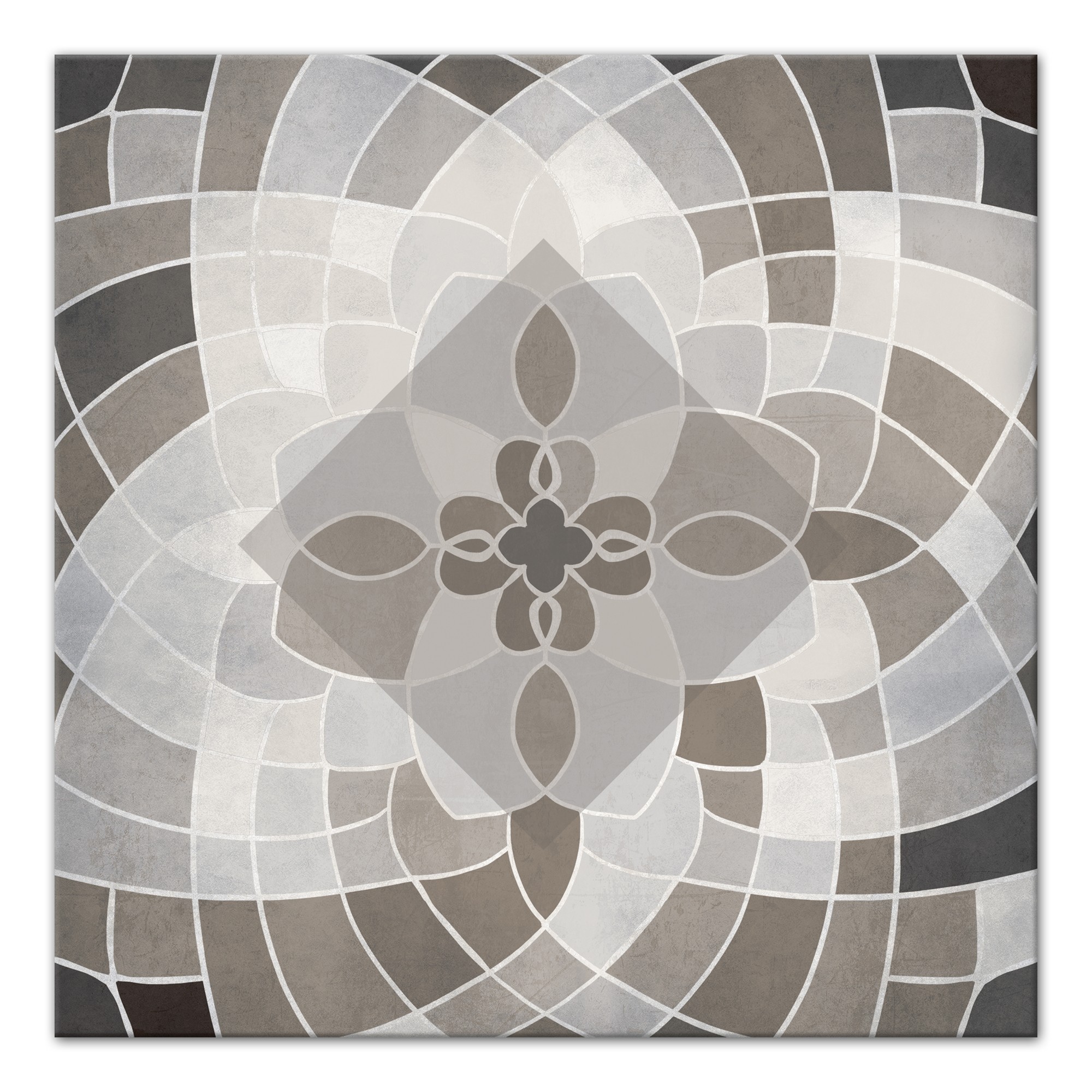 Sepia Kaleidoscope 24x24 Canvas Wall Art 