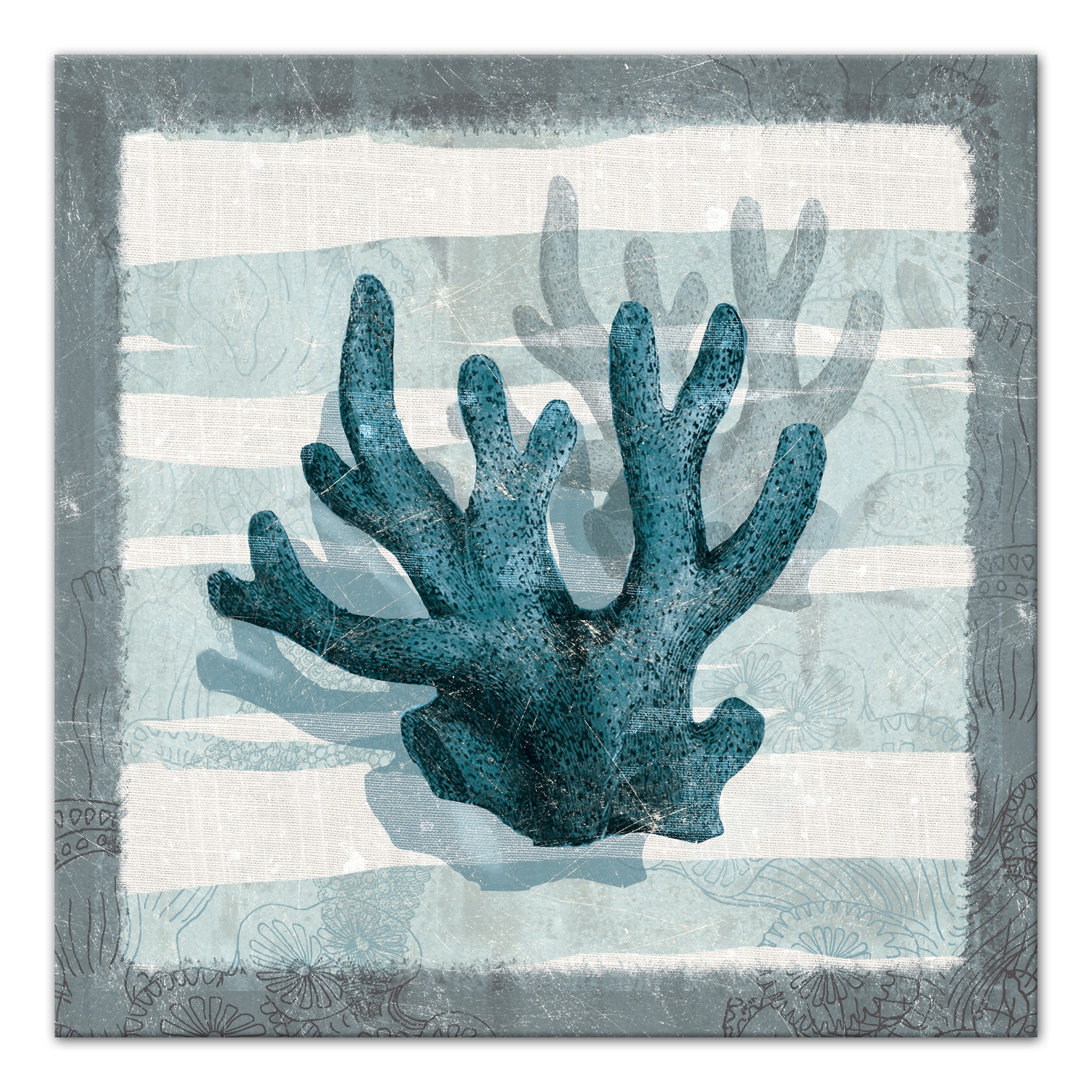 Verdant Coral 24x24 Canvas Wall Art