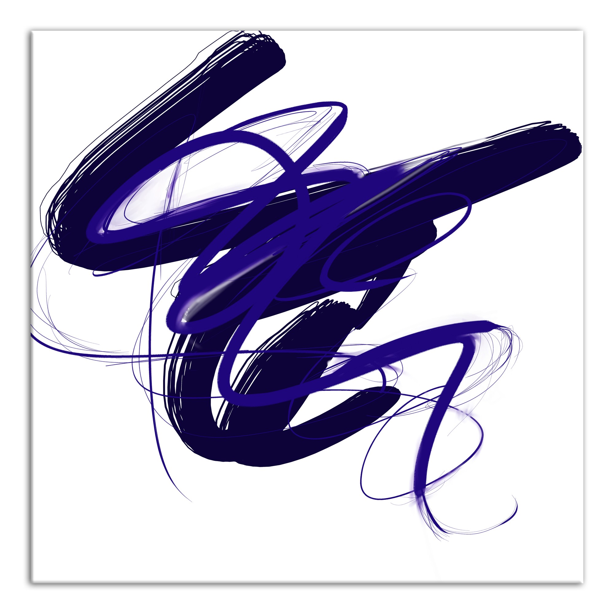 Synergy in Blue 2 Abstract 30x30 Canvas Wall Art