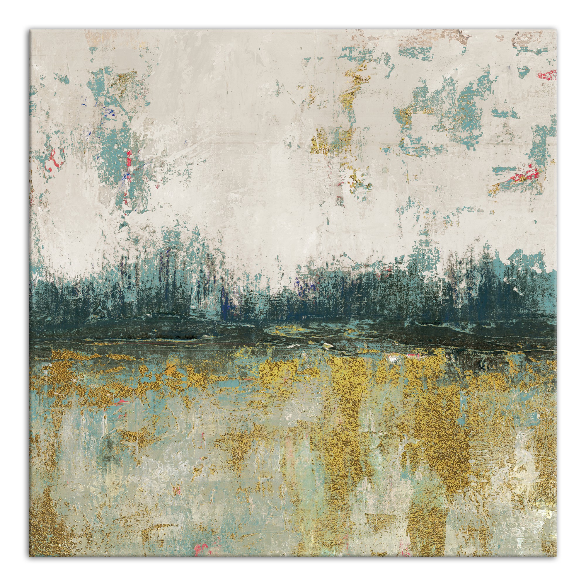 Marsh View Abstract 30x30 Canvas Wall Art