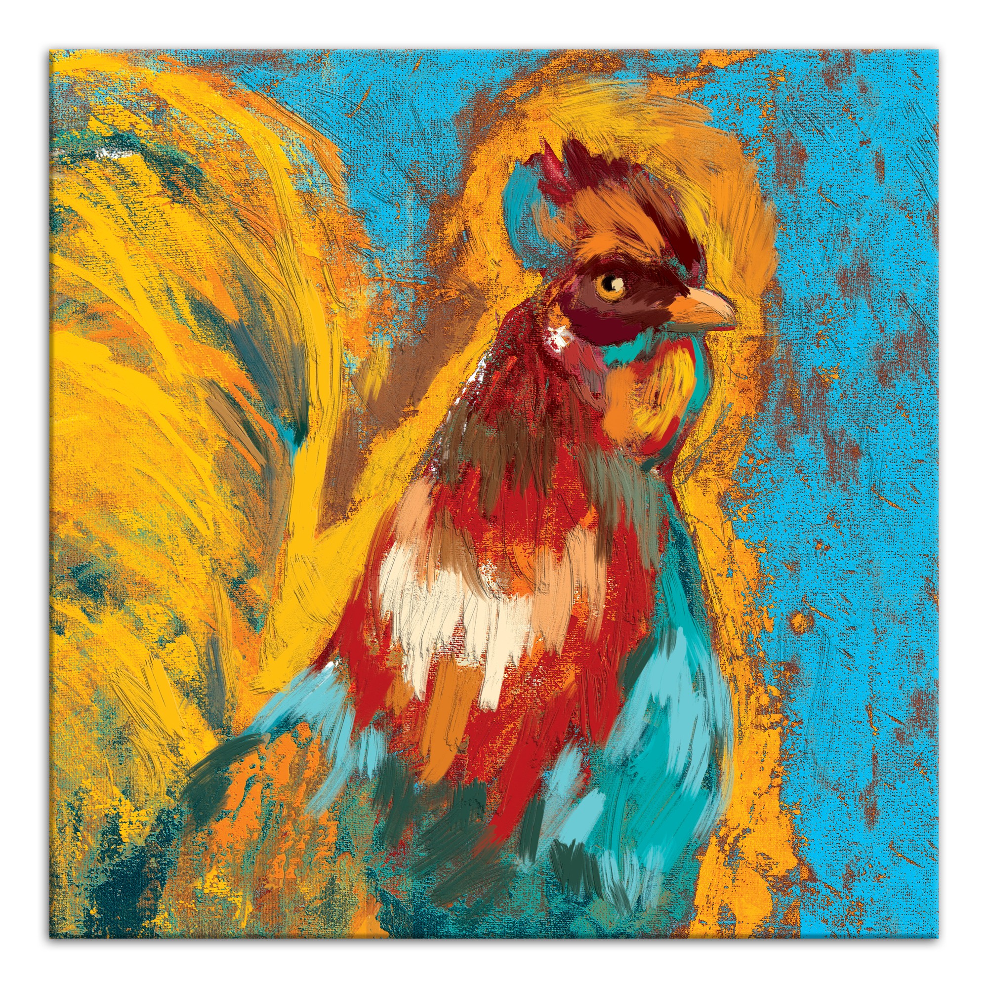 Regal Rooster 30x30 Canvas Wall Art