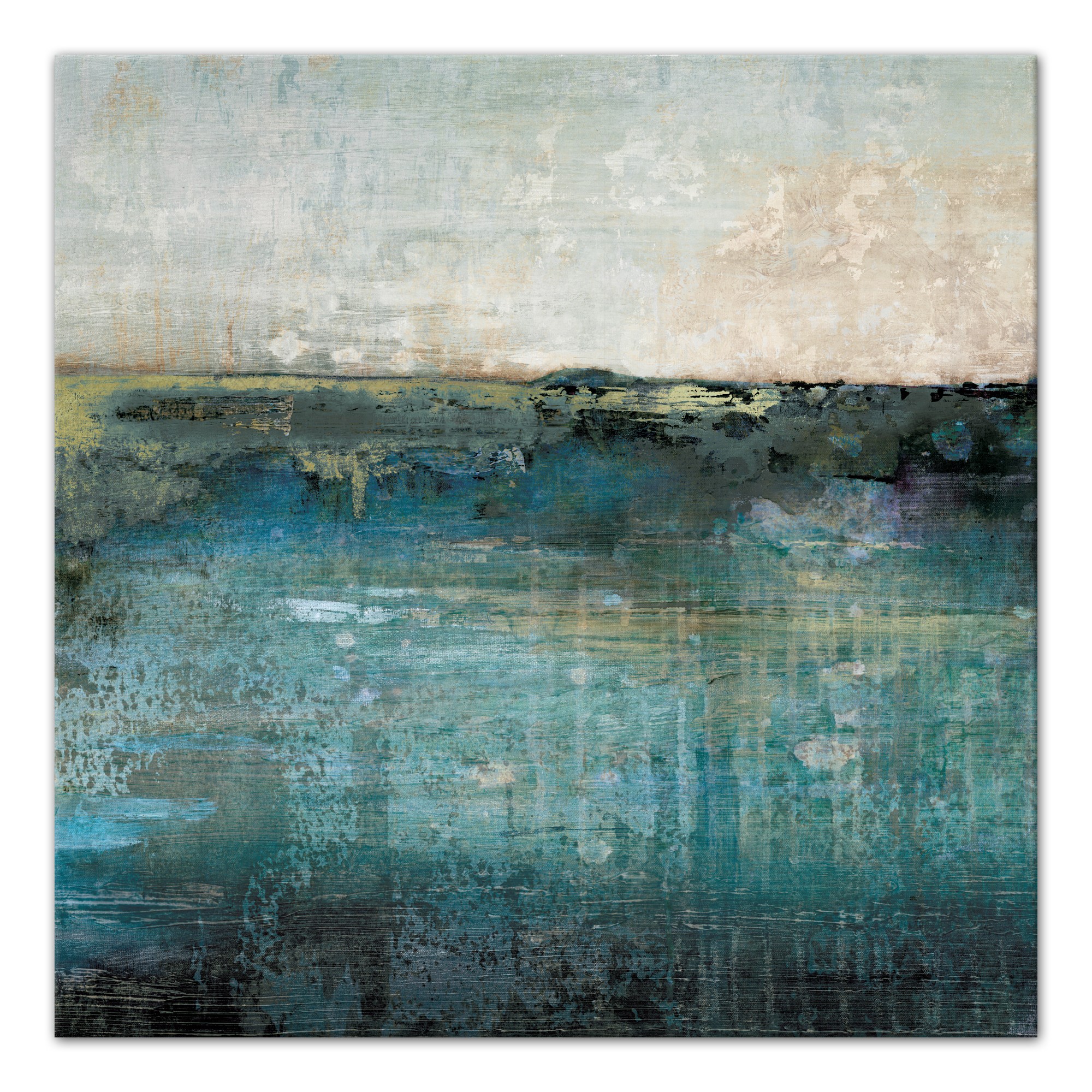 Prussian Sea 36x36 Contemporary Canvas Wall Art 