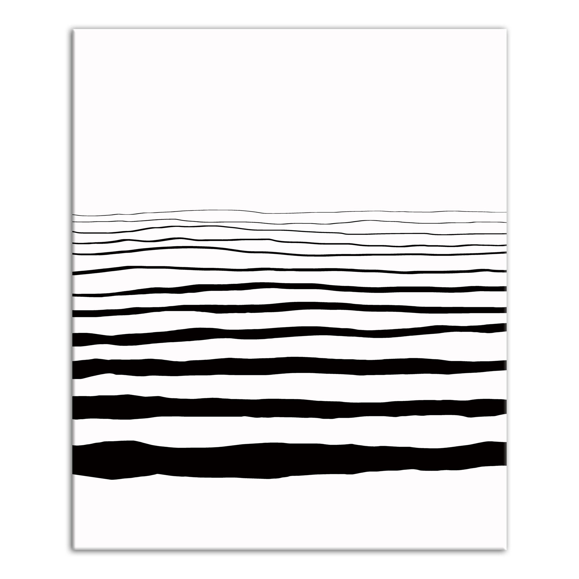 Black and White Horizon 24x20 Canvas Wall Art