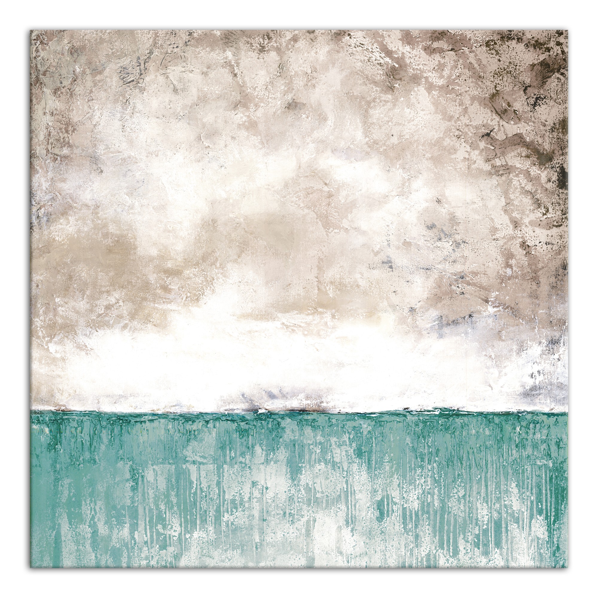 Teal Fusion 36x36 Canvas Wall Art