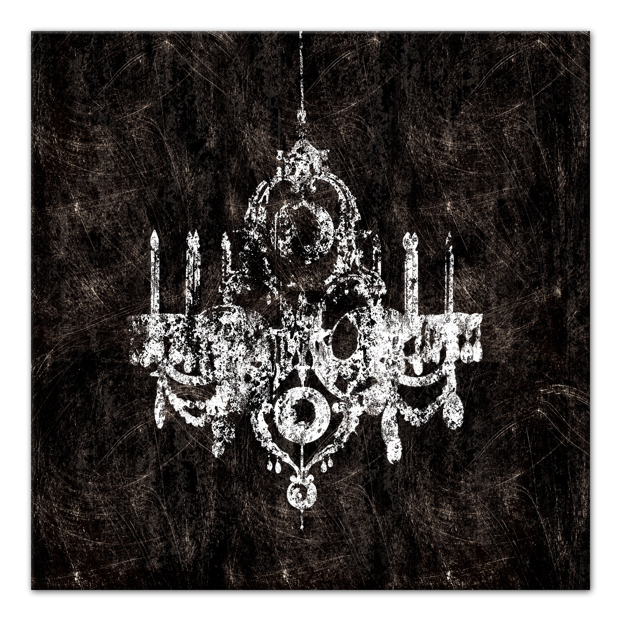 Ebony Chandelier 36x36 Canvas Wall Art
