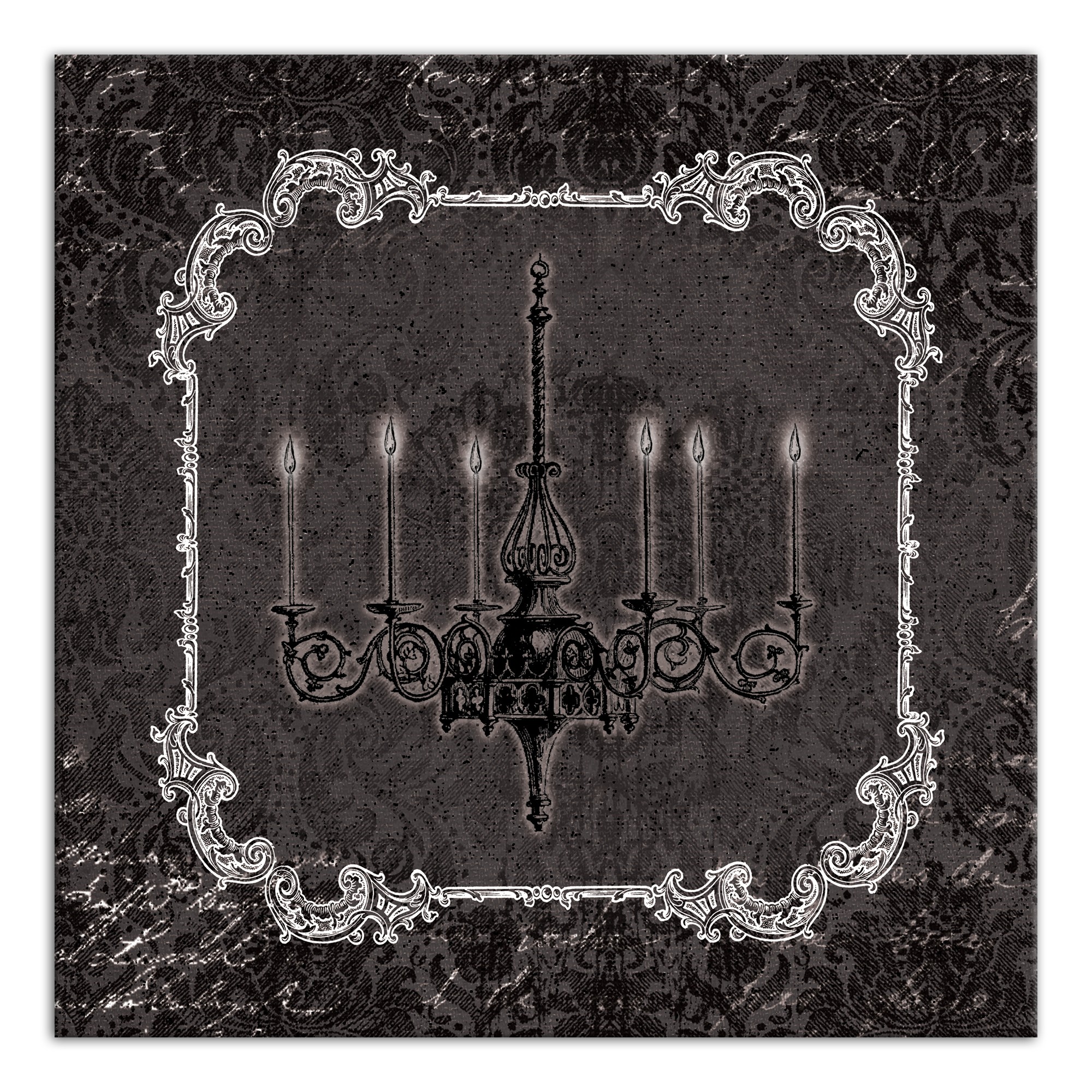 Obsidian Chandelier 36x36 Canvas Wall Art