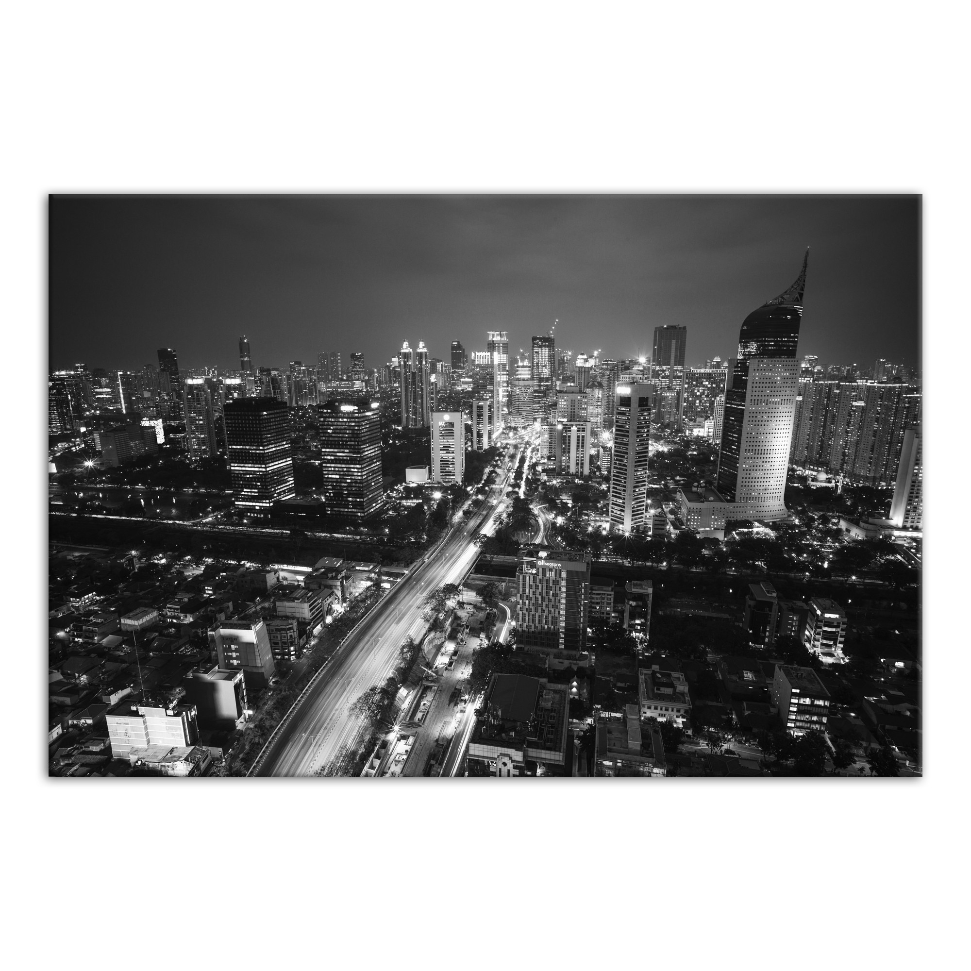 City at Night 48x32 Canvas Wall Art