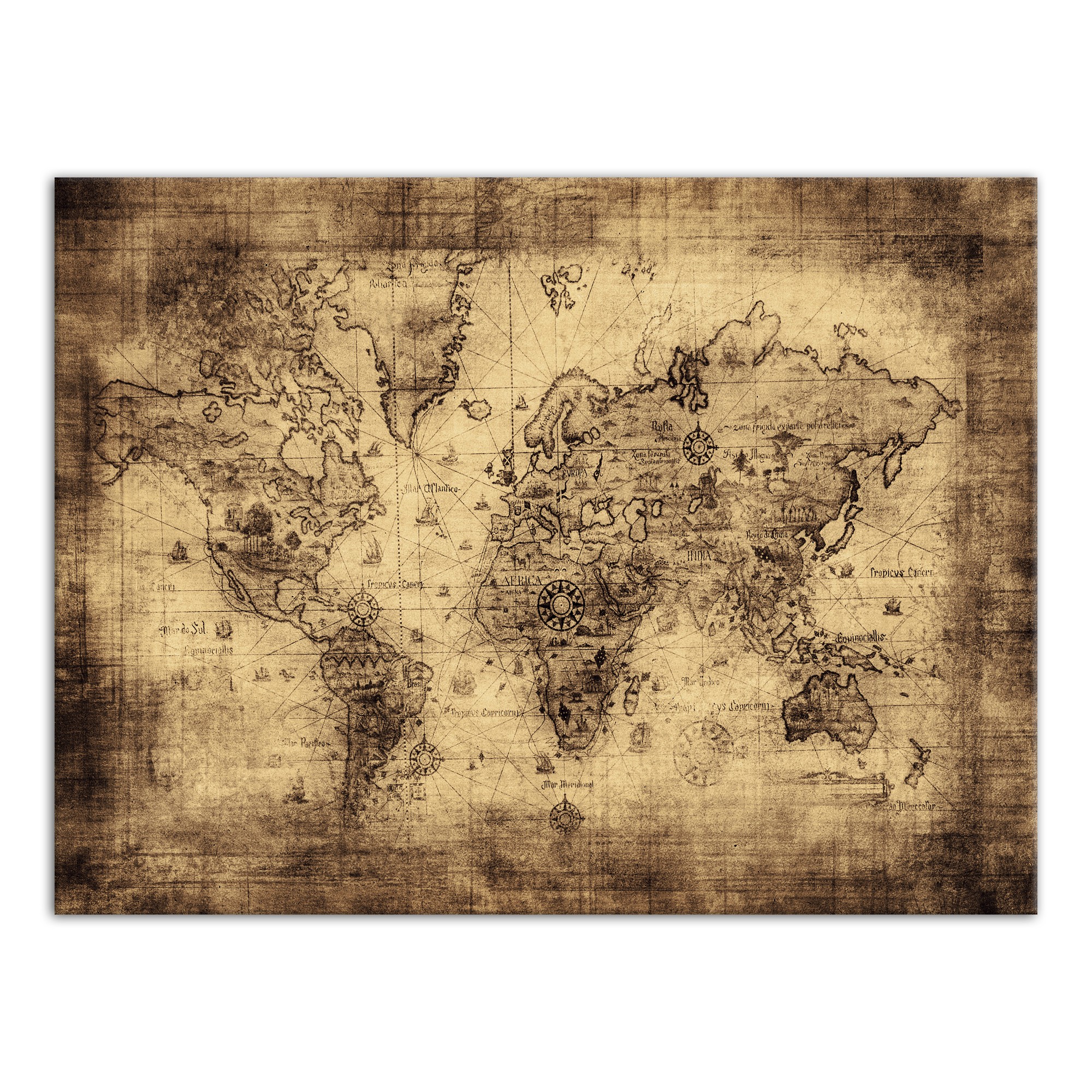 The World 40x30 Canvas Wall Art 