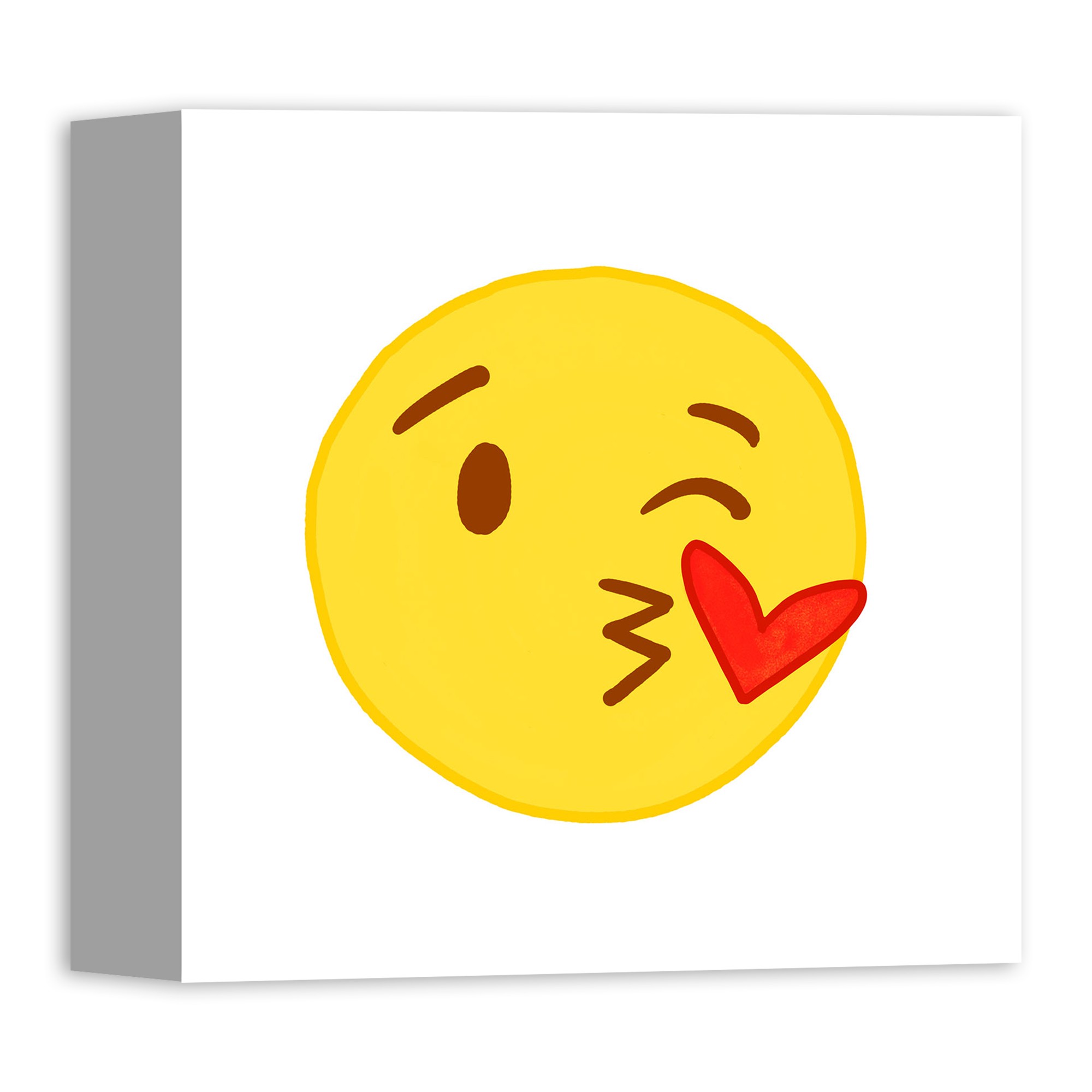 Kissy Face Emoji 10x10 Canvas Wall Art