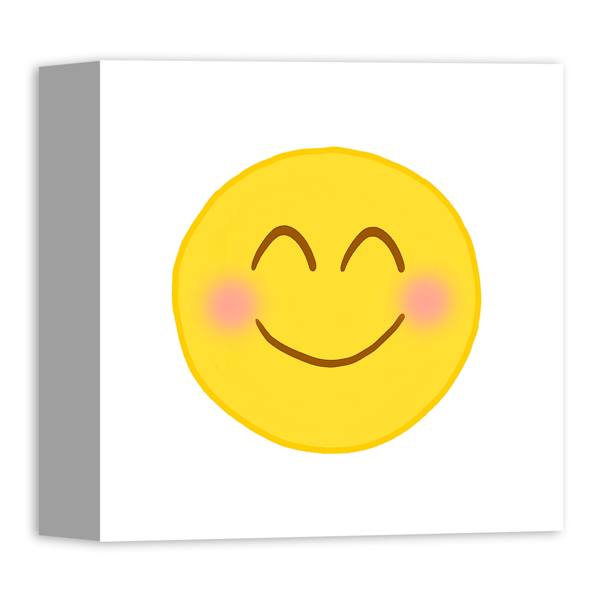 Blushing Emoji 10x10 Canvas Wall Art 
