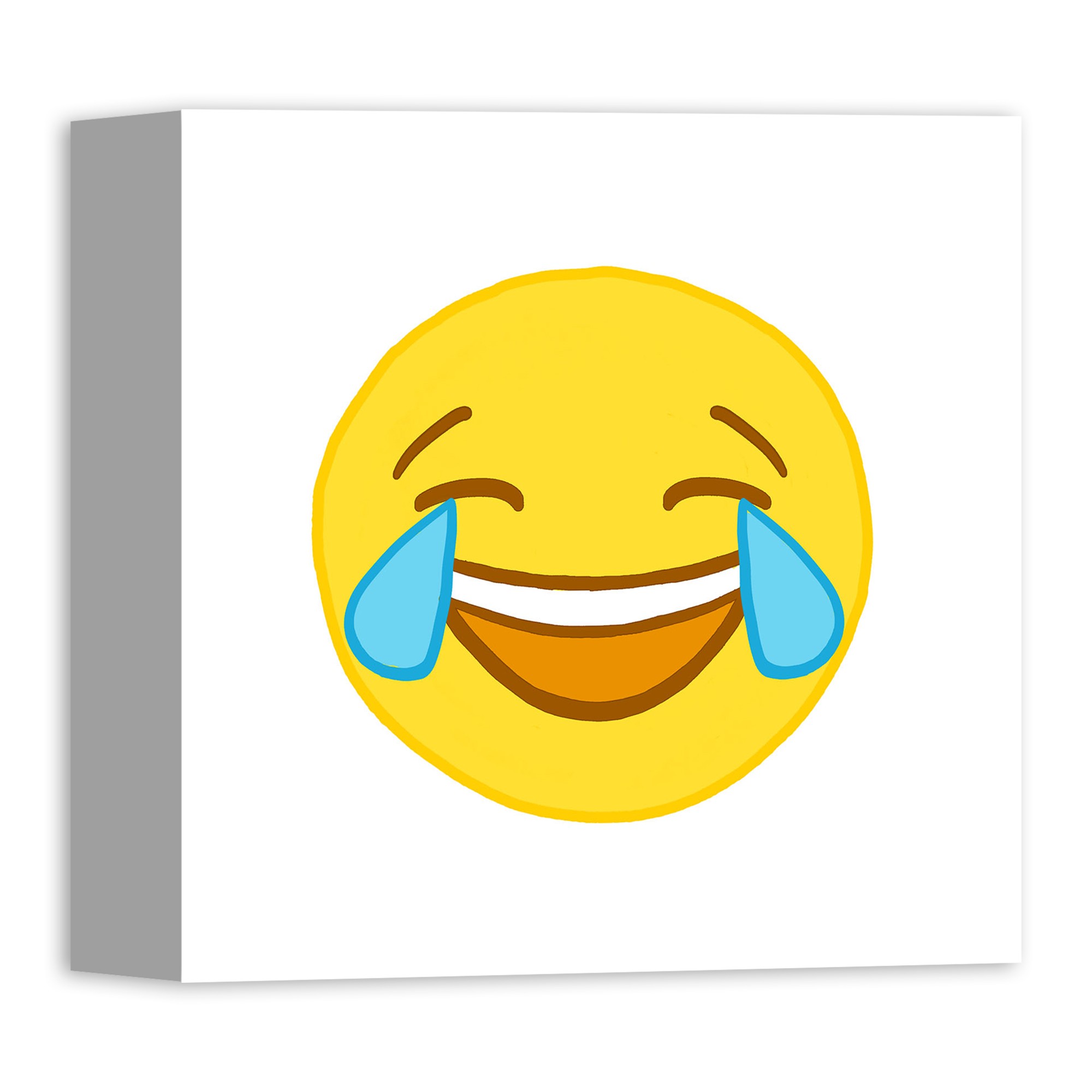 Tears of Joy Emoji 10x10 Canvas Wall Art