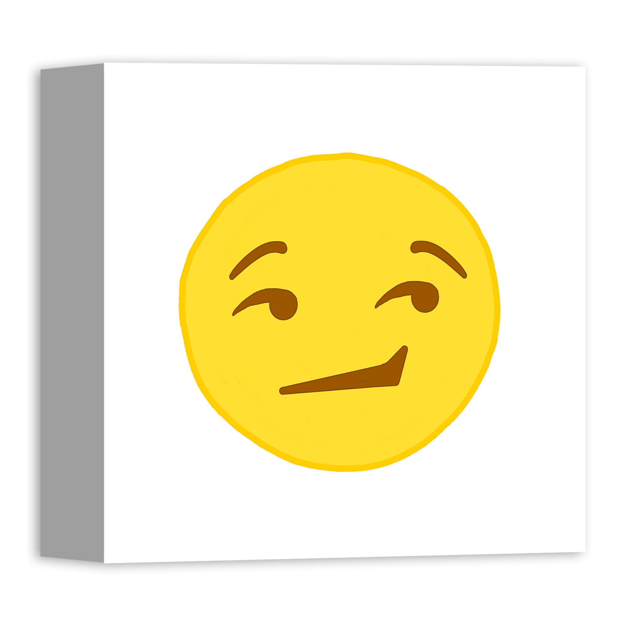 Smirking Emoji 10x10 Canvas Wall Art