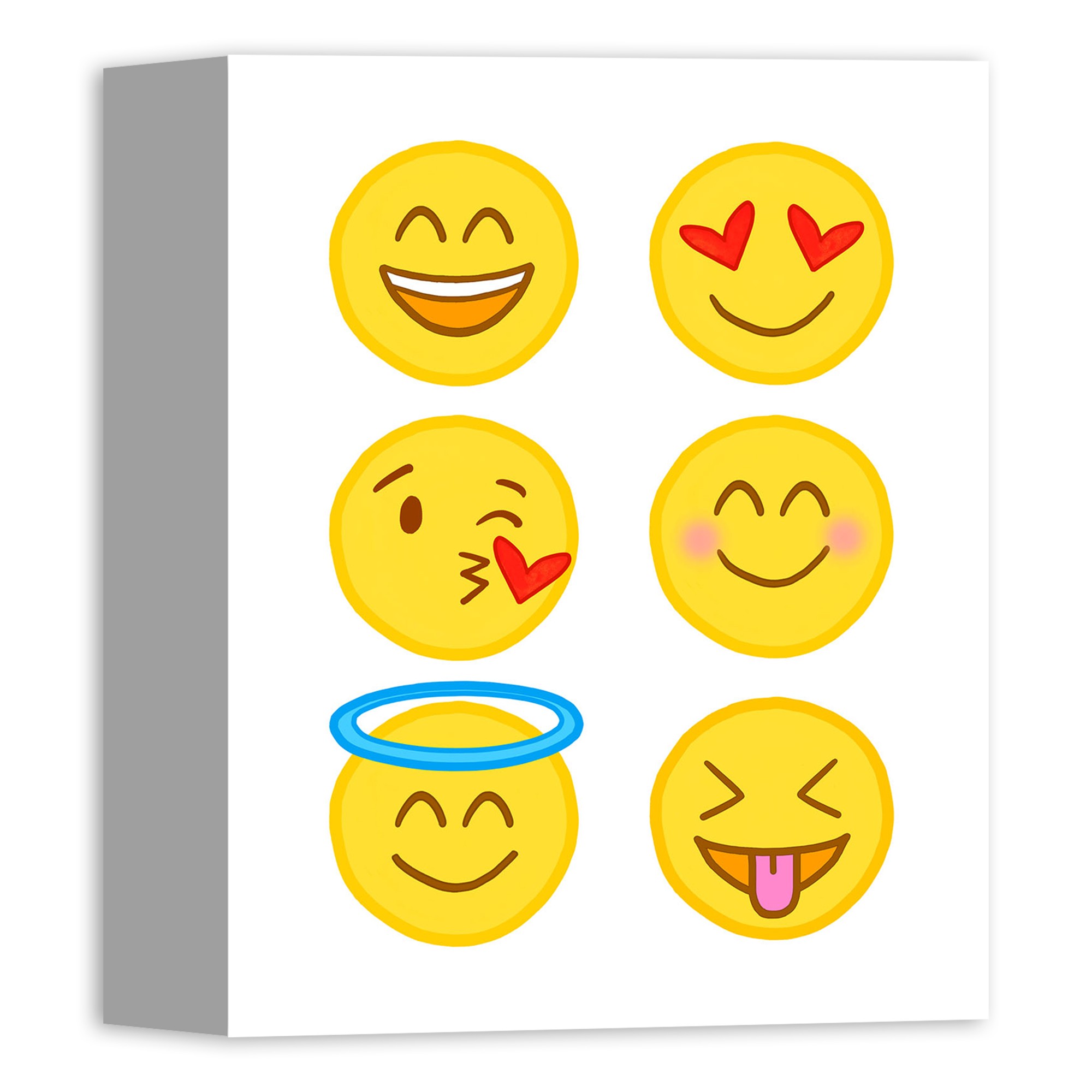 Happy Emoji Collection 8x10 Canvas Wall Art